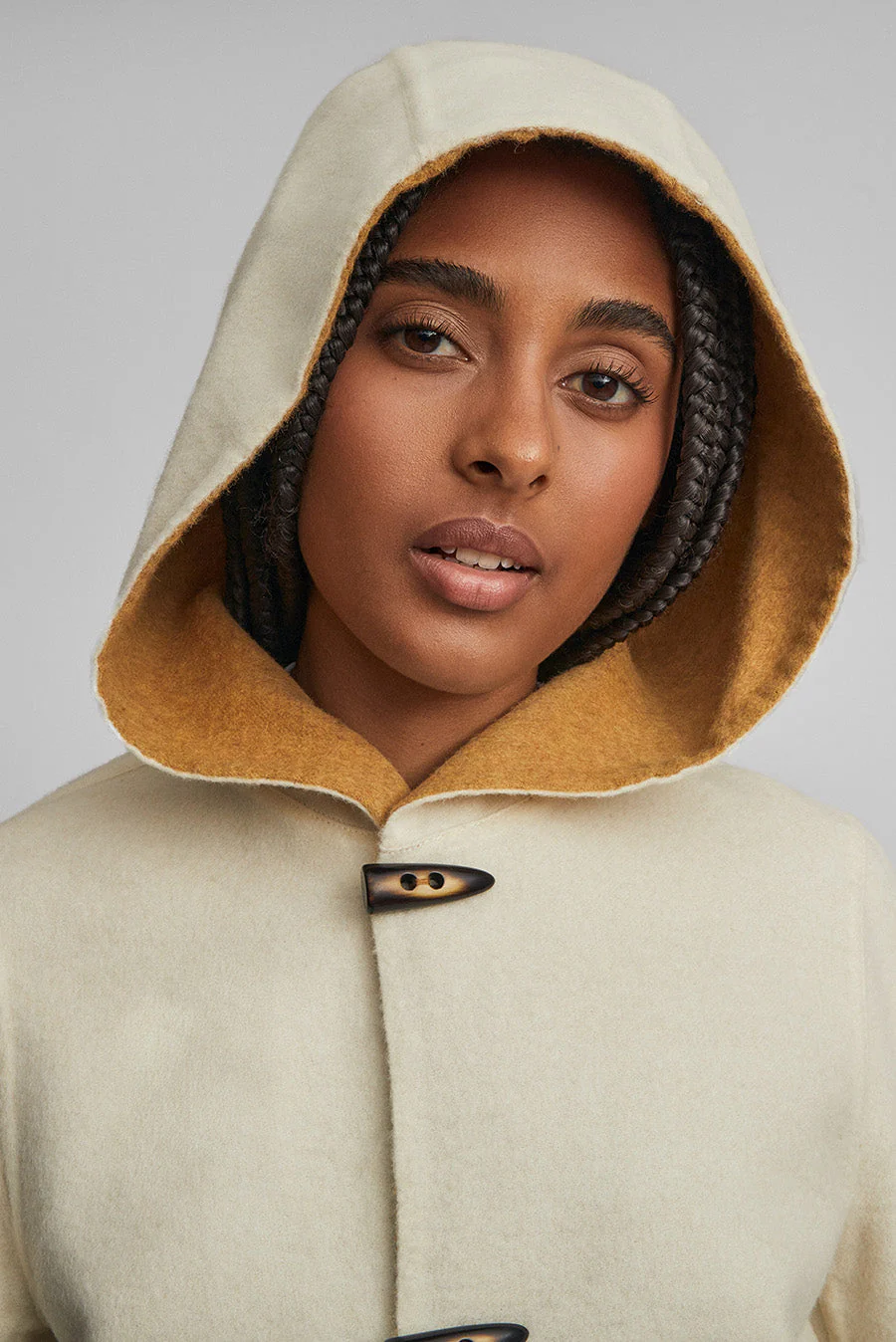 Anastasia Coat Baby Alpaca & Wool Color Senape & Ecru - Image 2