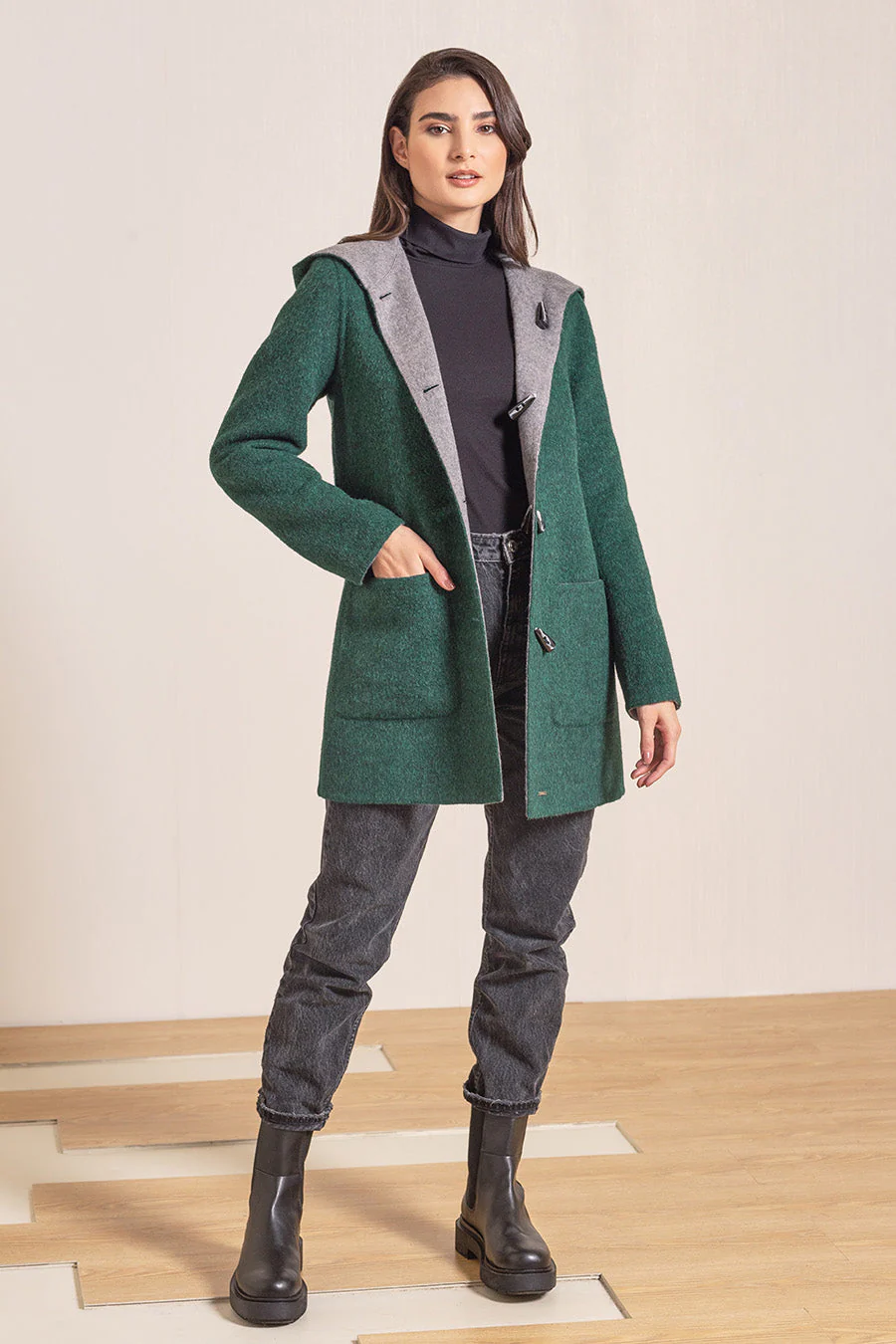 Anastasia Coat Baby Alpaca & Wool Color Spruce&Bentley - Image 3