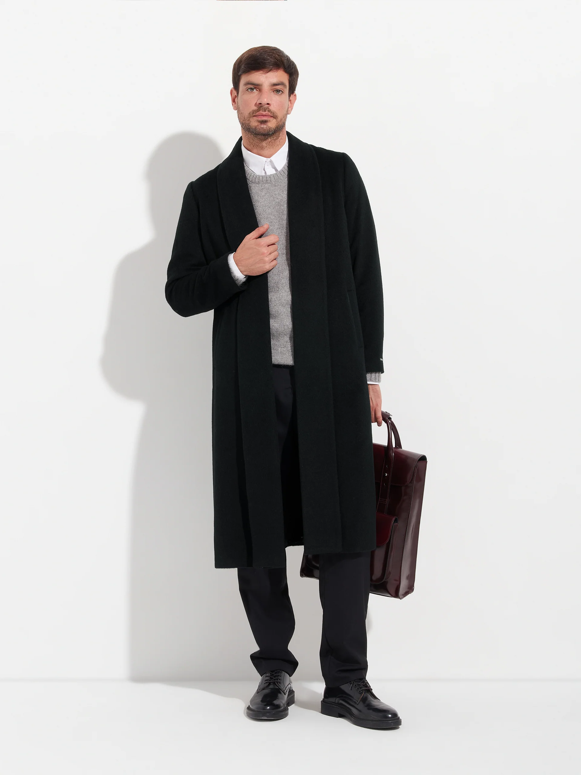 Long Swing Coat Baby Alpaca Color Black - Image 10