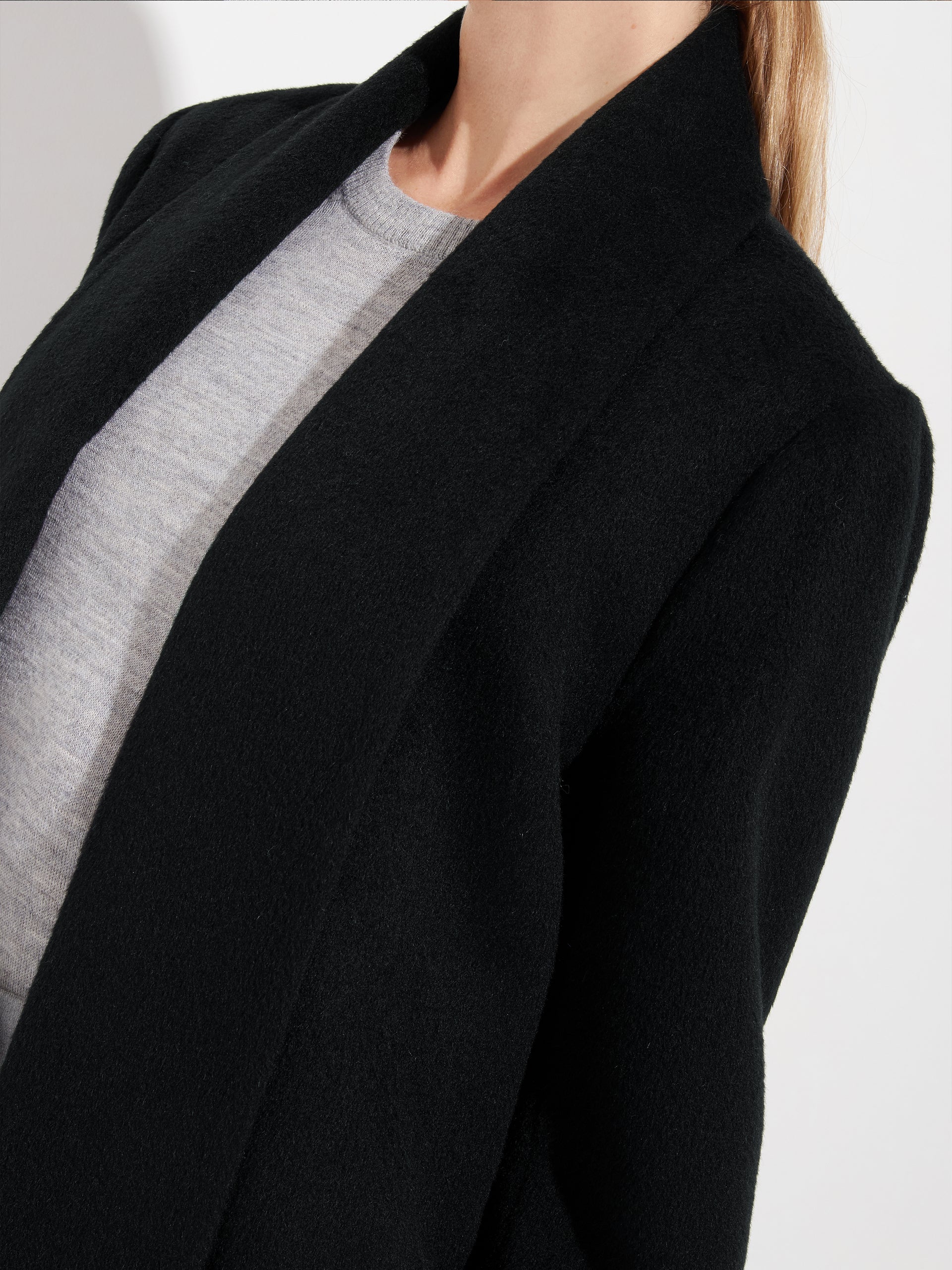 Long Swing Coat Baby Alpaca Color Black - Image 7
