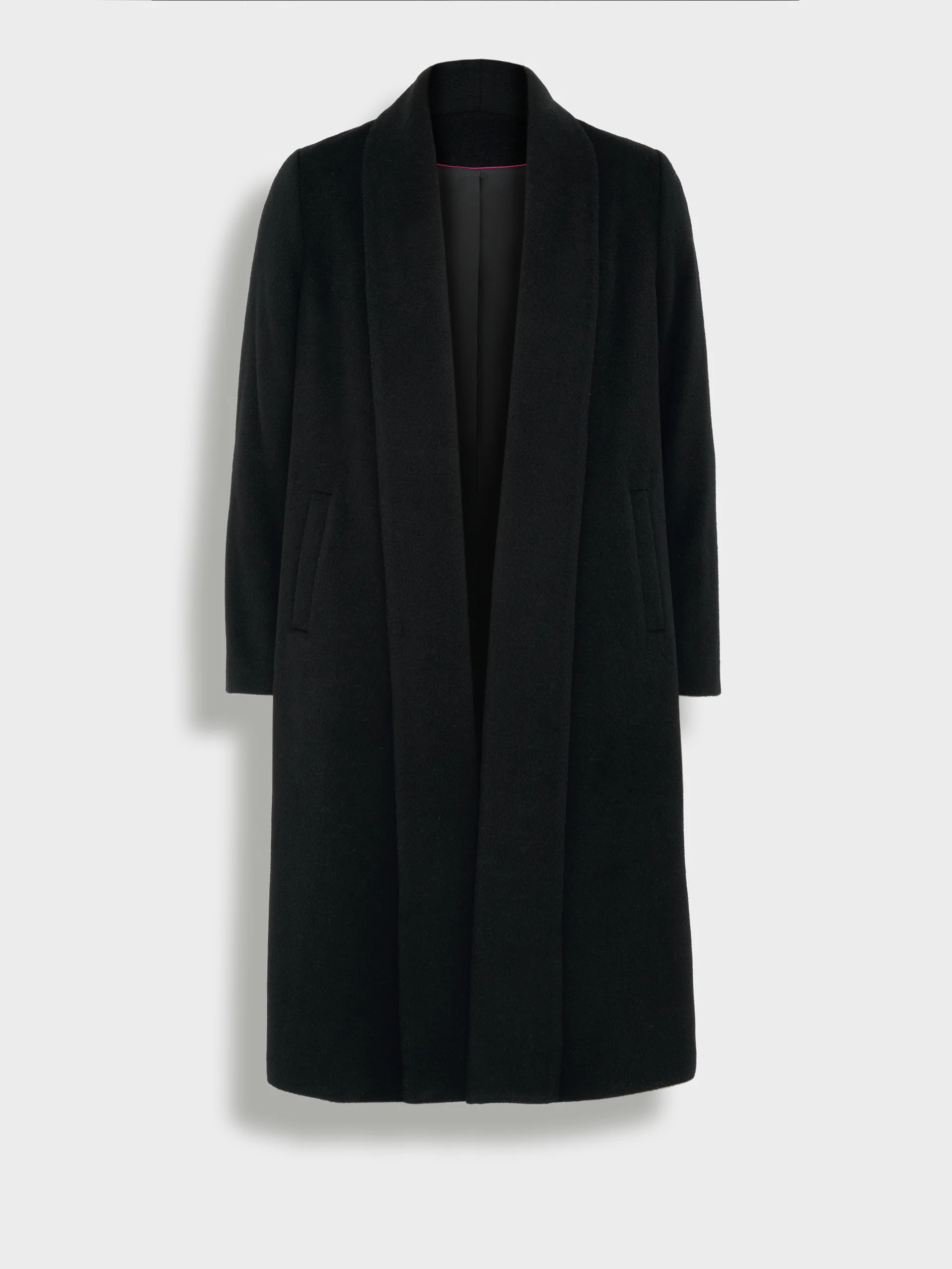 Long Swing Coat Baby Alpaca Color Black - Image 8