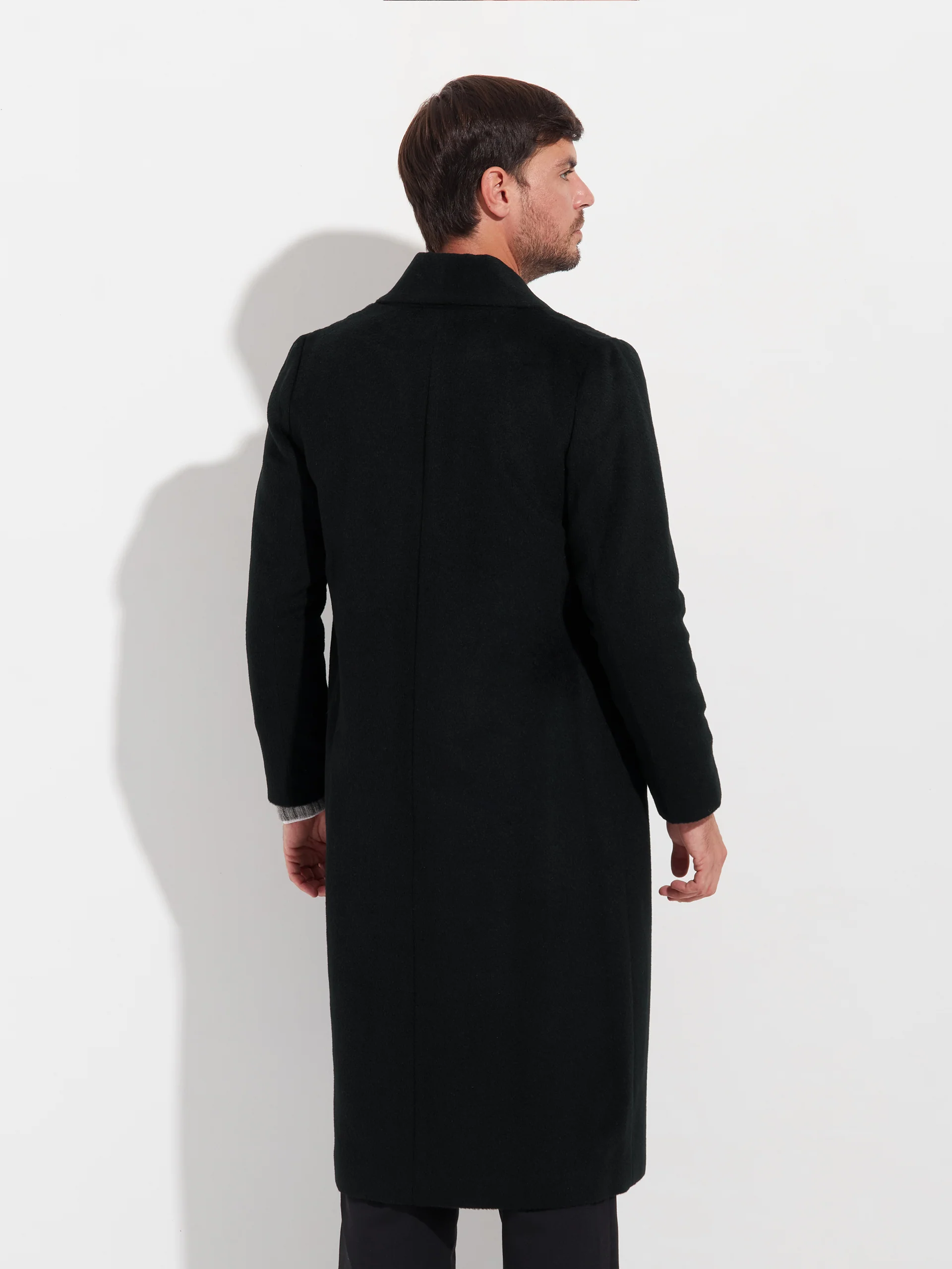 Long Swing Coat Baby Alpaca Color Black - Image 9