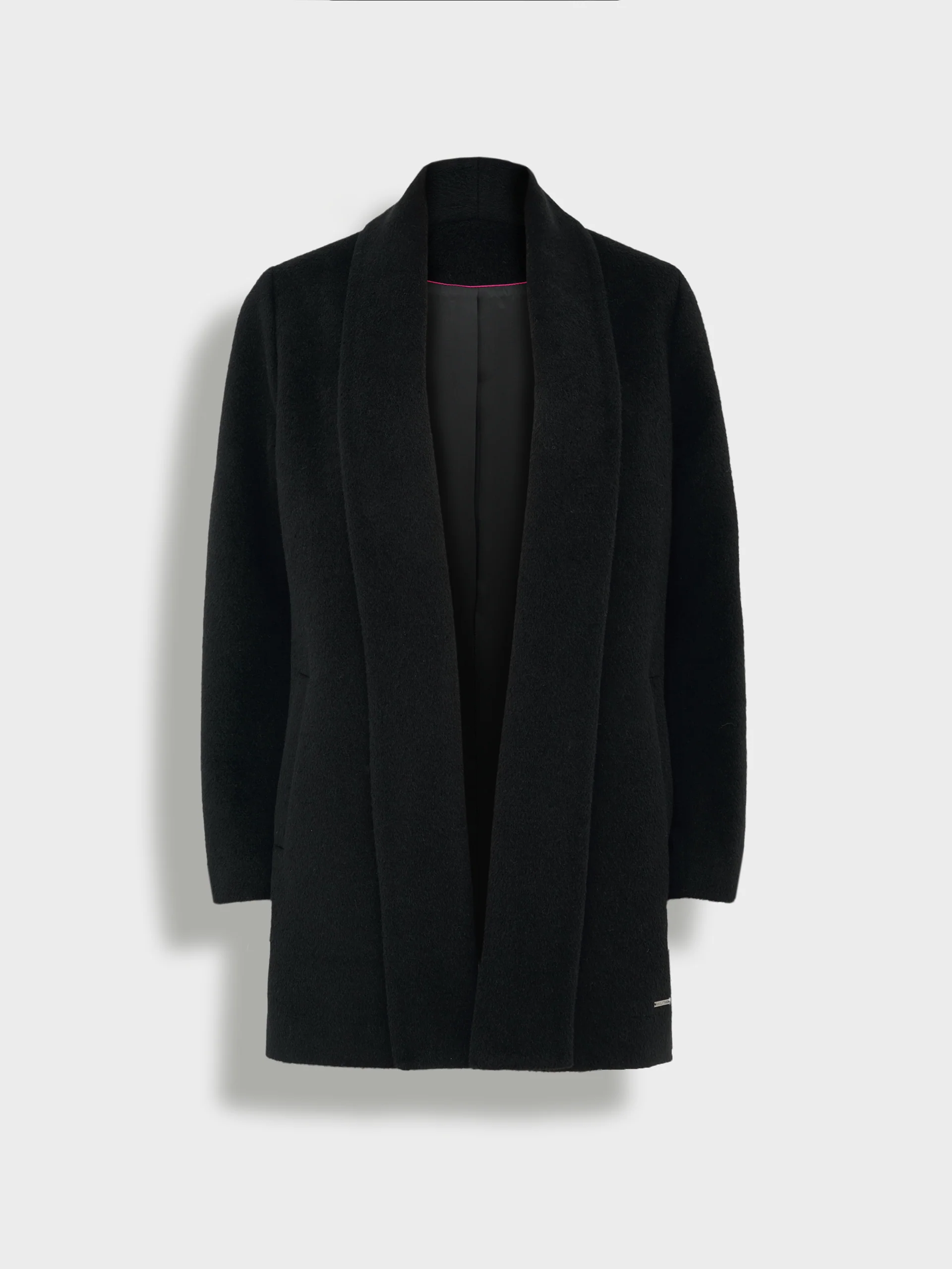 Short Swing Coat Baby Alpaca Color Black