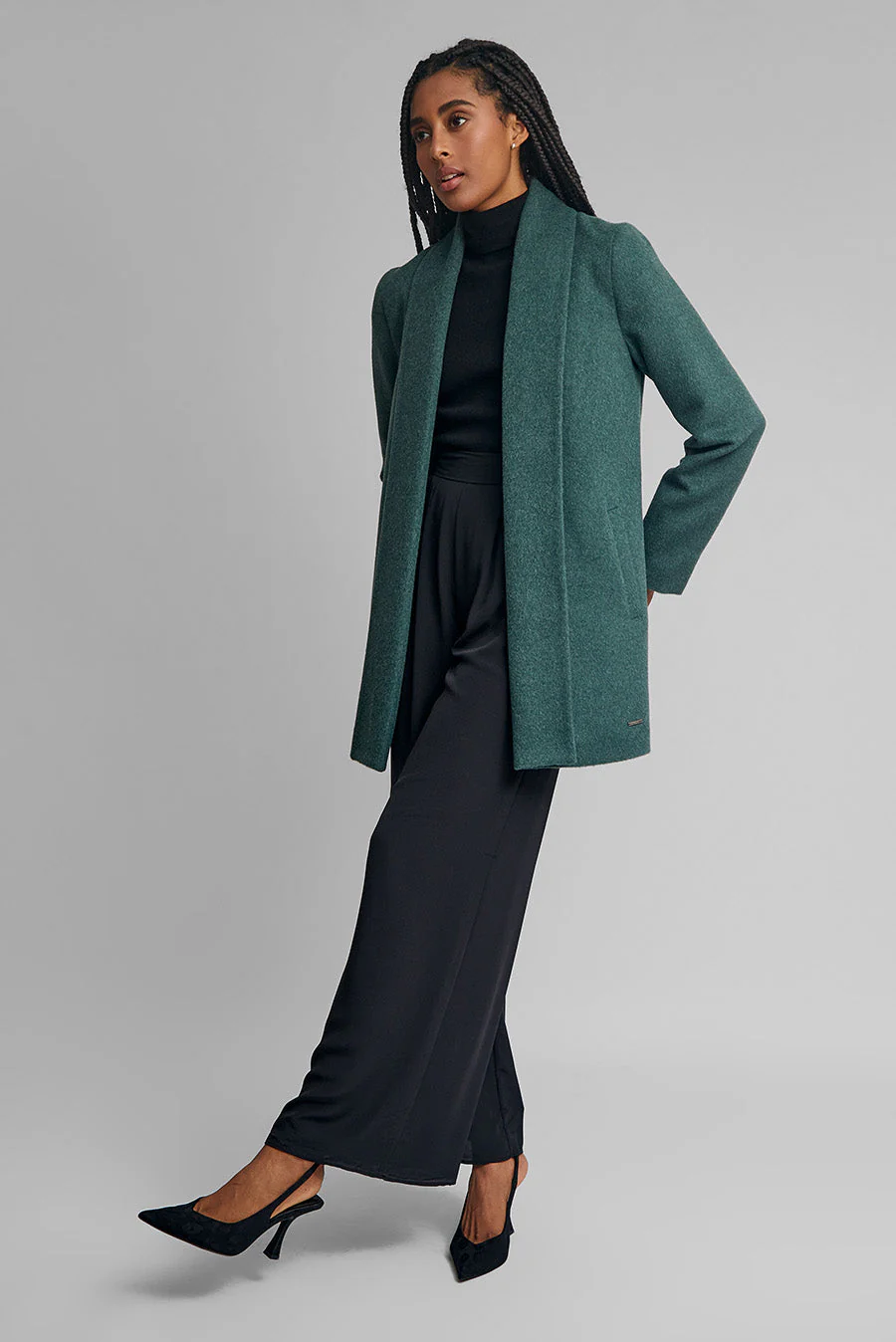 Short Swing Coat Baby Alpaca Color Bosque - Image 4