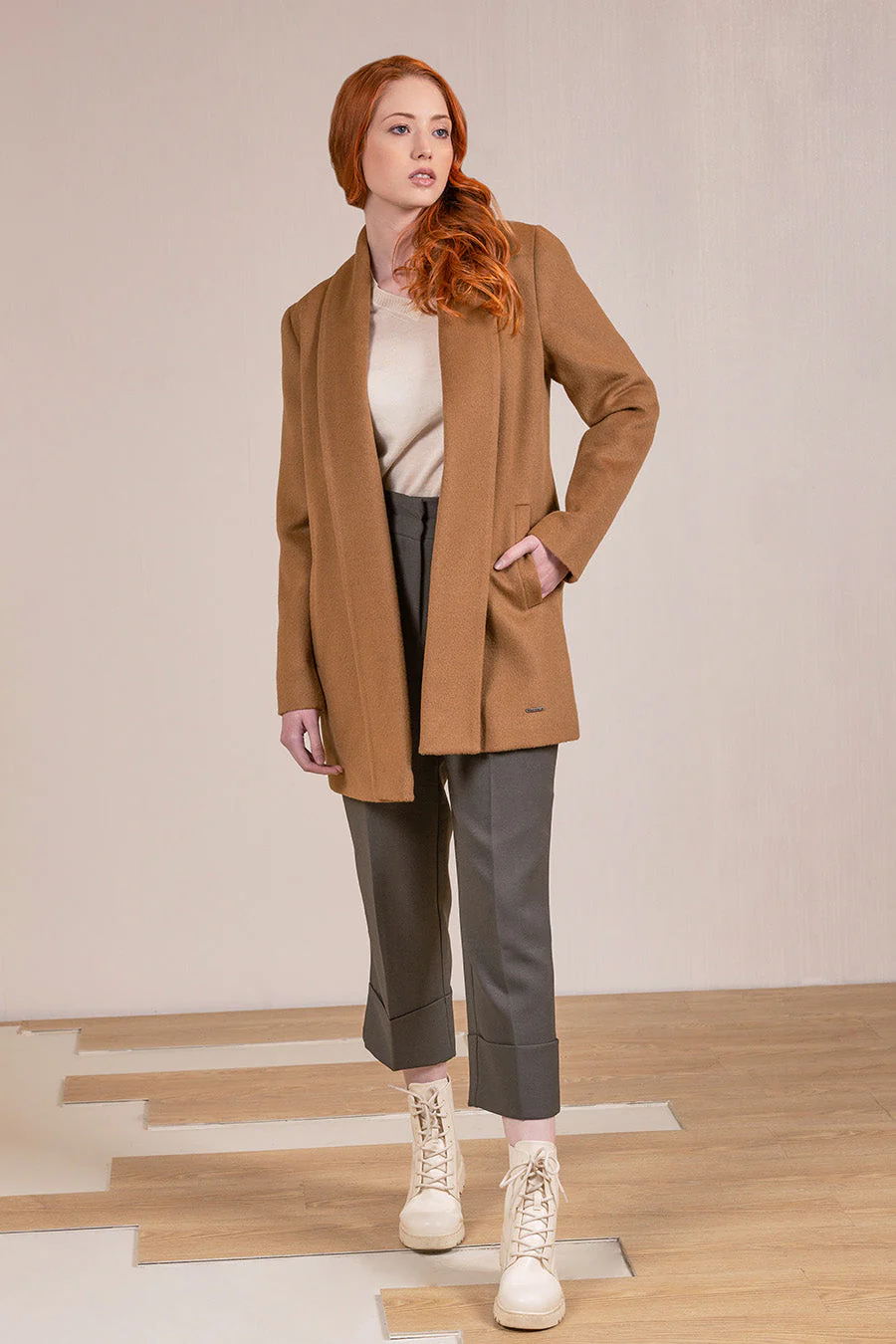Short Swing Coat Baby Alpaca Color Paco - Image 3