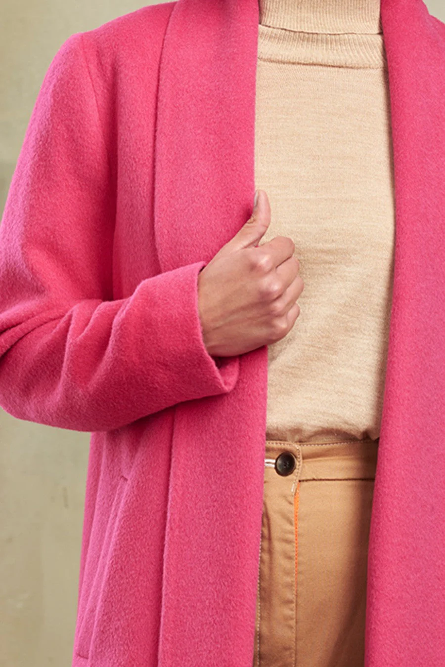 Short Swing Coat Baby Alpaca Color Rosa - Image 4