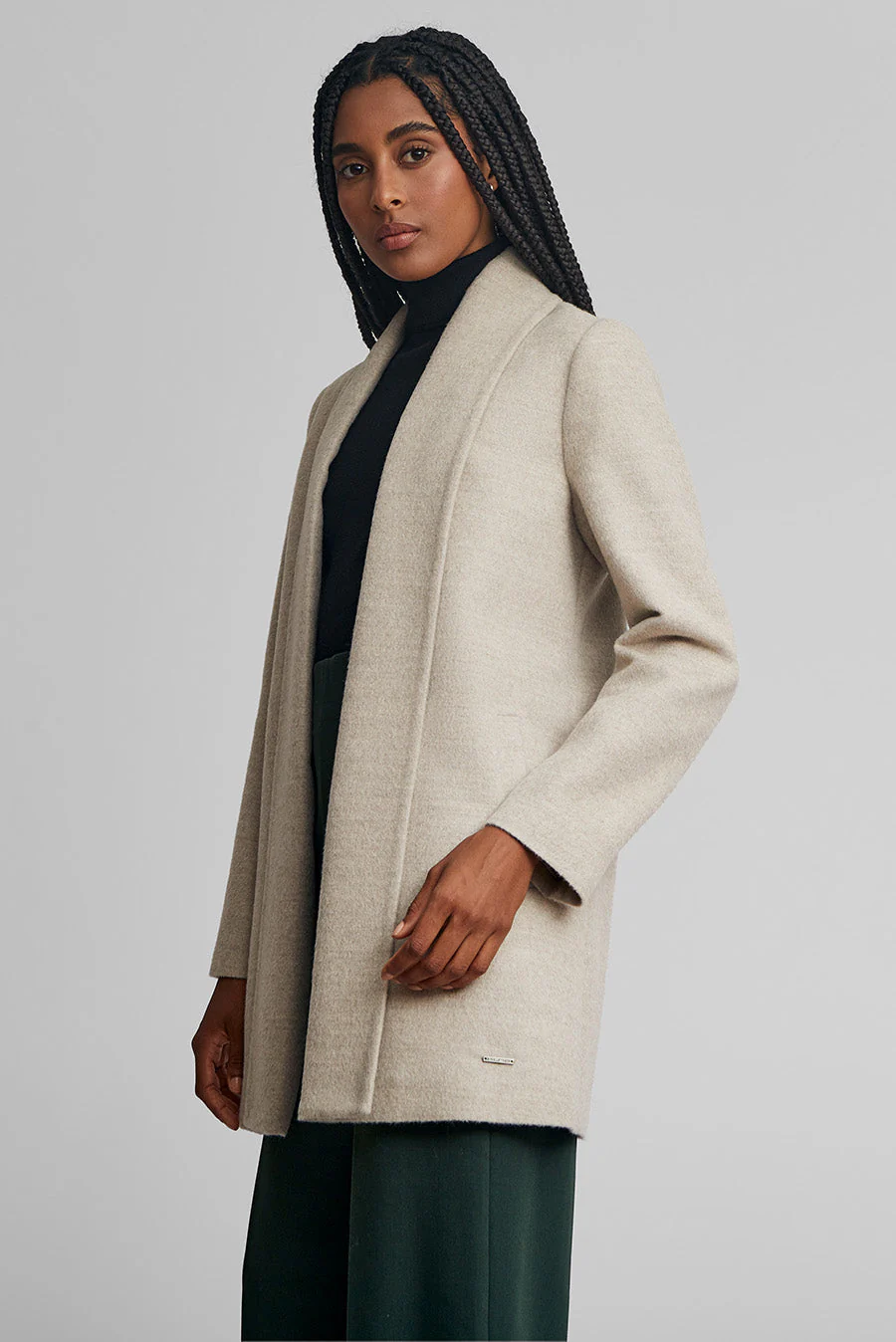 Short Swing Coat Baby Alpaca Color Sabbia - Image 2