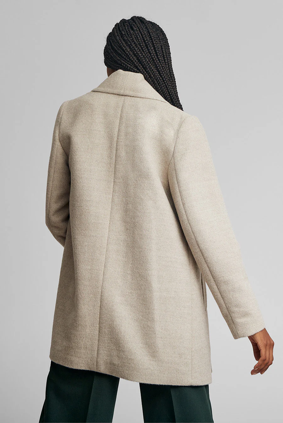 Short Swing Coat Baby Alpaca Color Sabbia - Image 3