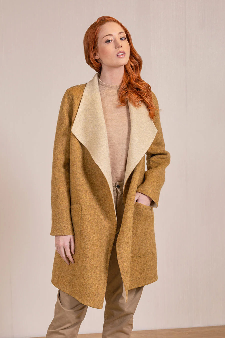 Vanucci Coat Baby Alpaca Color Curry&Cream