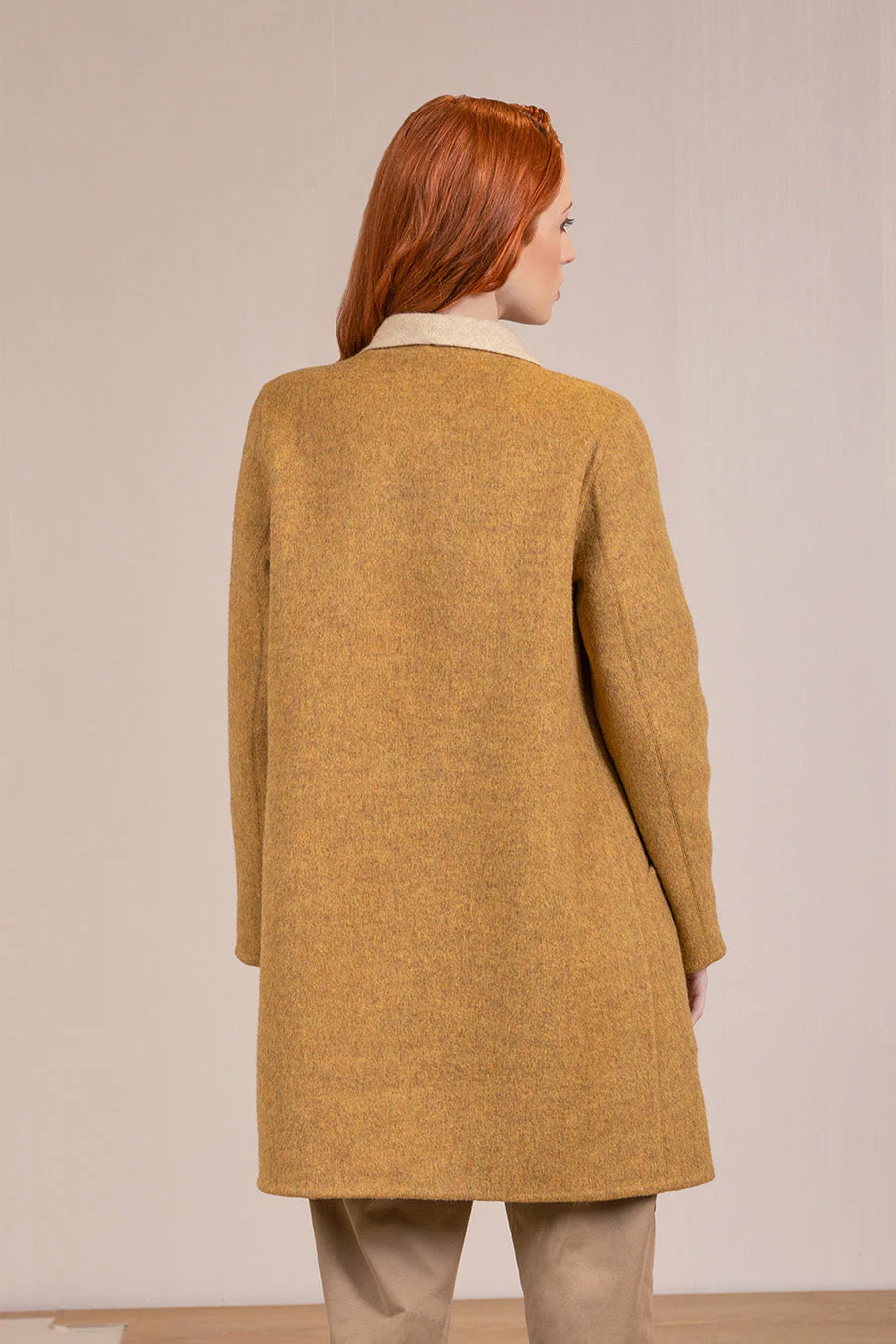 Vanucci Coat Baby Alpaca Color Curry&Cream - Image 2