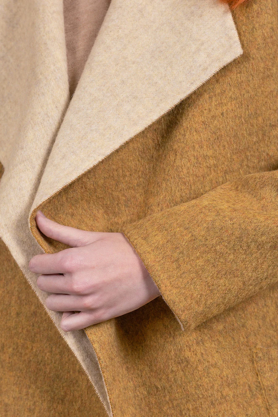 Vanucci Coat Baby Alpaca Color Curry&Cream - Image 4