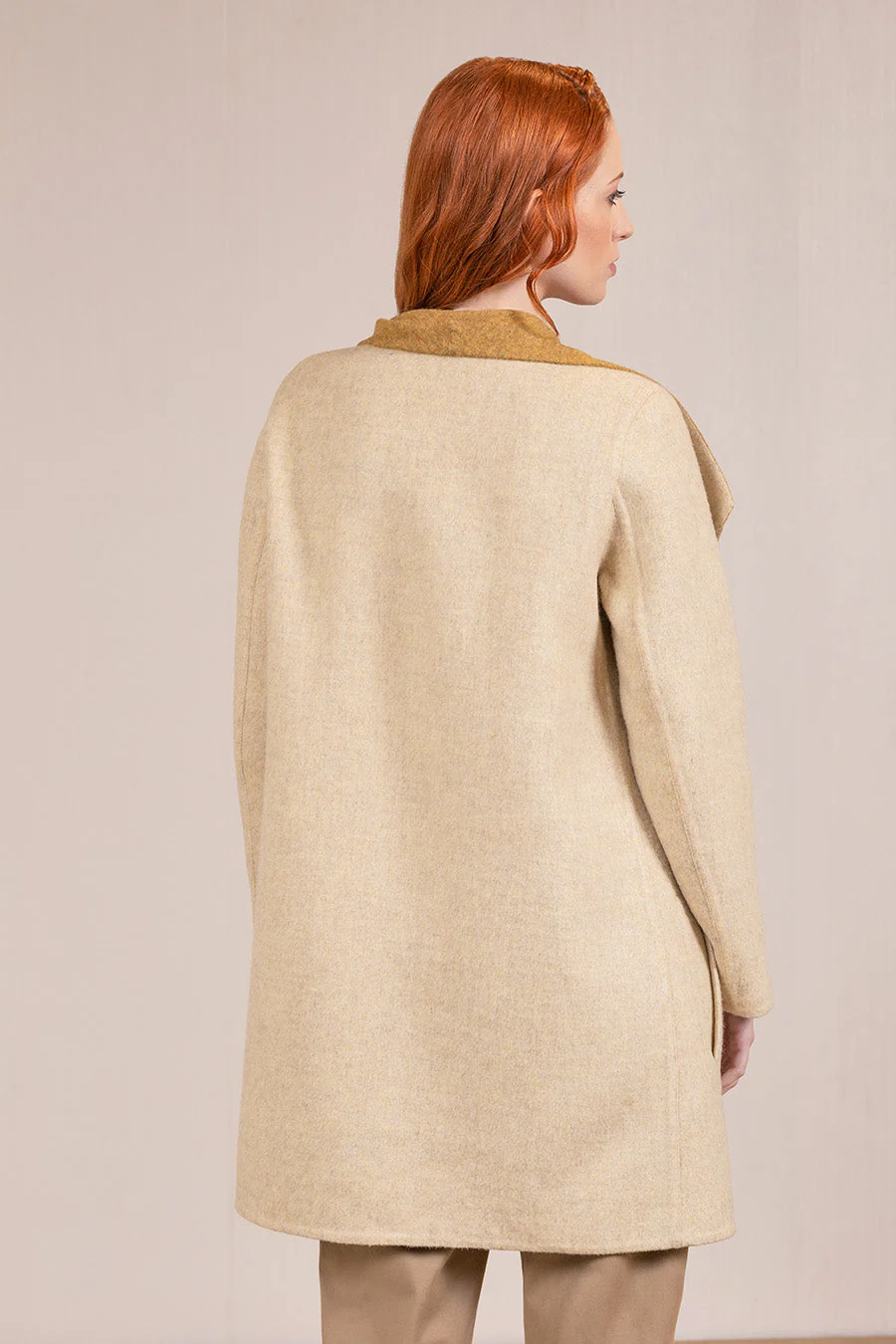 Vanucci Coat Baby Alpaca Color Curry&Cream - Image 6