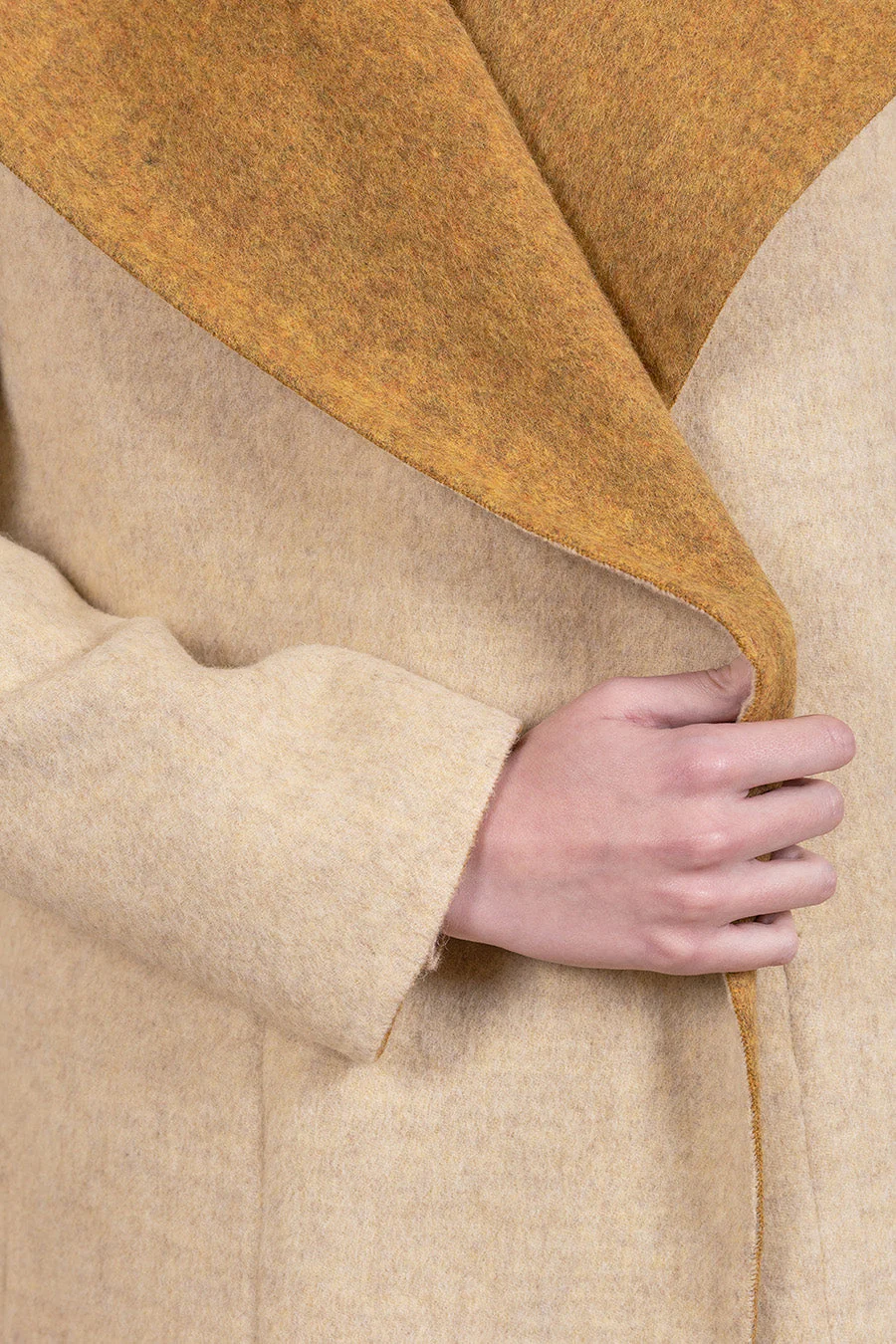 Vanucci Coat Baby Alpaca Color Curry&Cream - Image 8