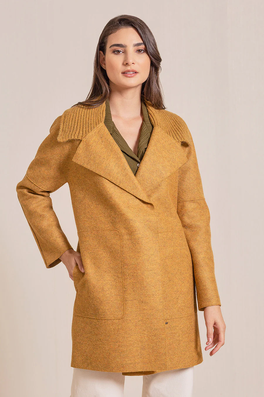 Vegas Coat Alpaca & Wool Color Curry