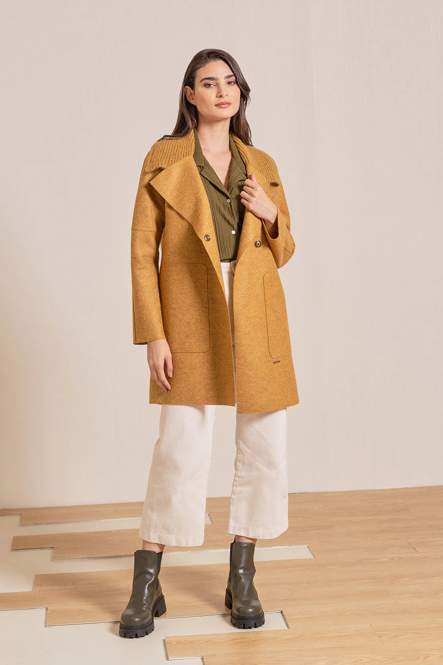 Vegas Coat Alpaca & Wool Color Curry - Image 3
