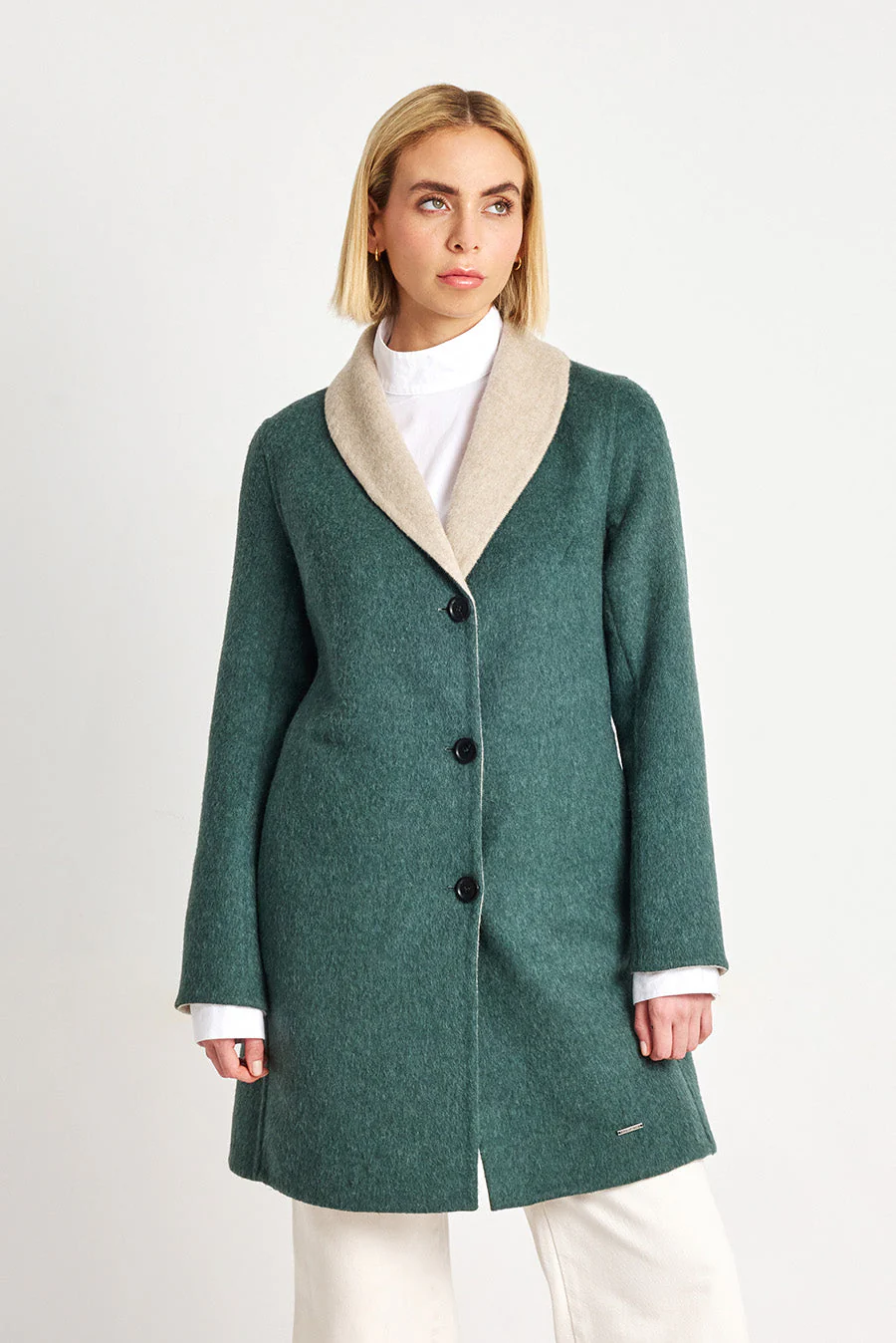 Willianne Coat Baby Alpaca Color Bosque & Sabbia - Image 2