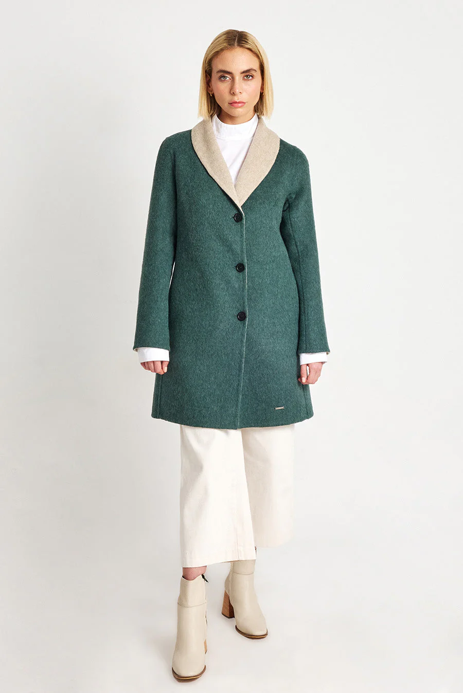 Willianne Coat Baby Alpaca Color Bosque & Sabbia - Image 4