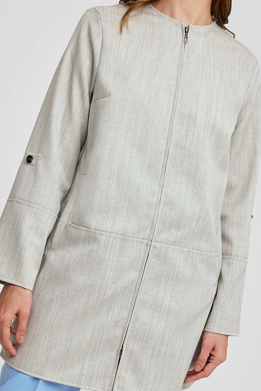 Window Coat Lana & Baby Alpaca Color Grey - Image 5