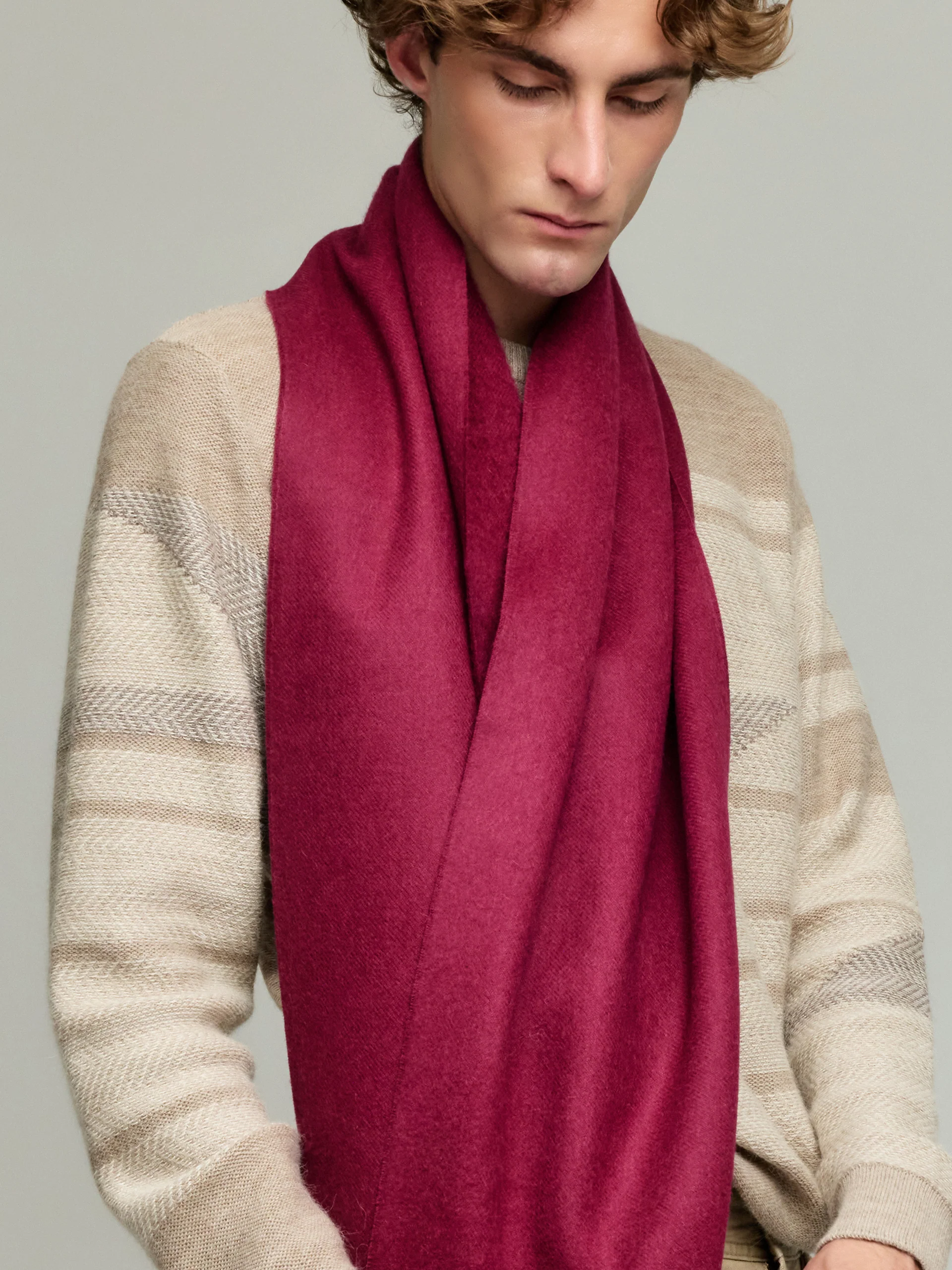 Adrian Scarf Baby Alpaca Color Cherry - Image 5