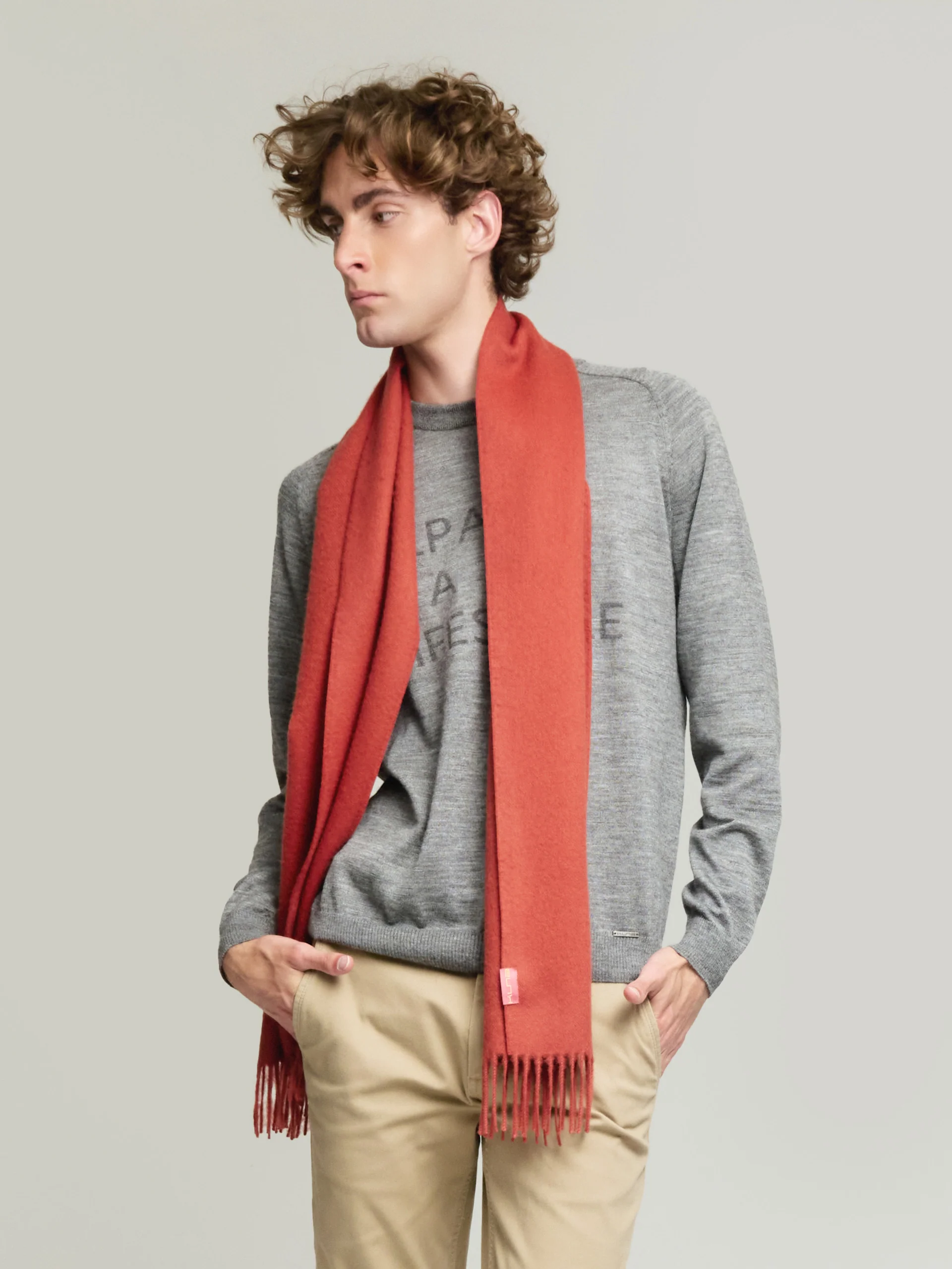 Adrian Scarf Baby Alpaca Color Orange - Image 4
