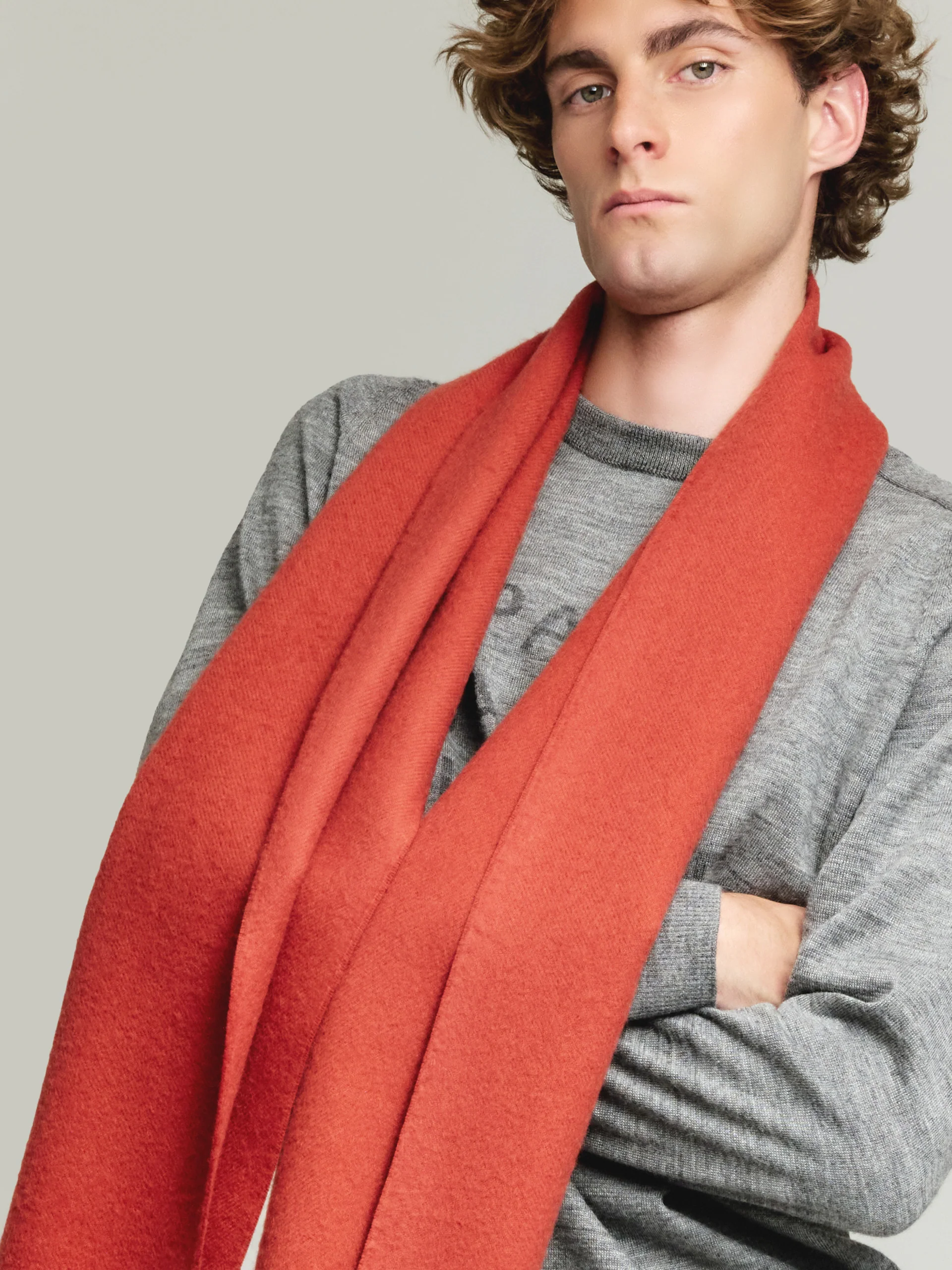 Adrian Scarf Baby Alpaca Color Orange - Image 5