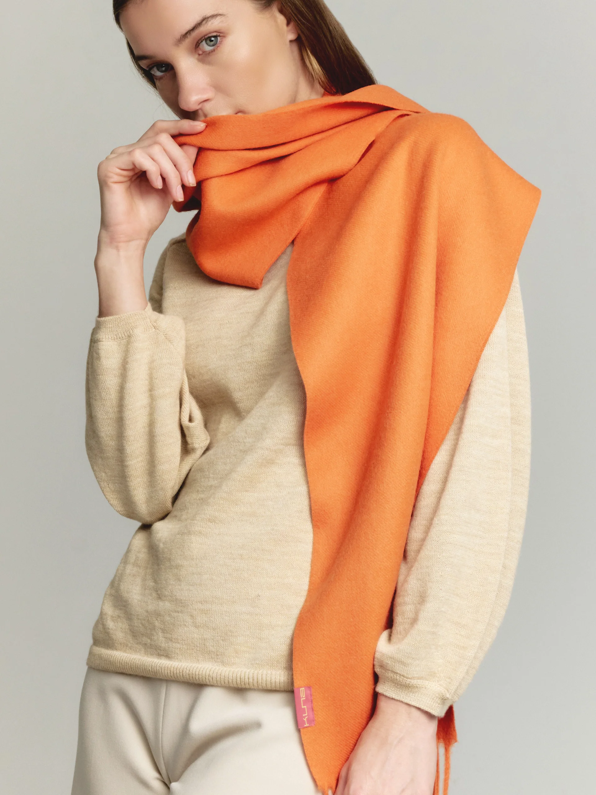 Adrian Scarf Baby Alpaca Color Orange - Image 3