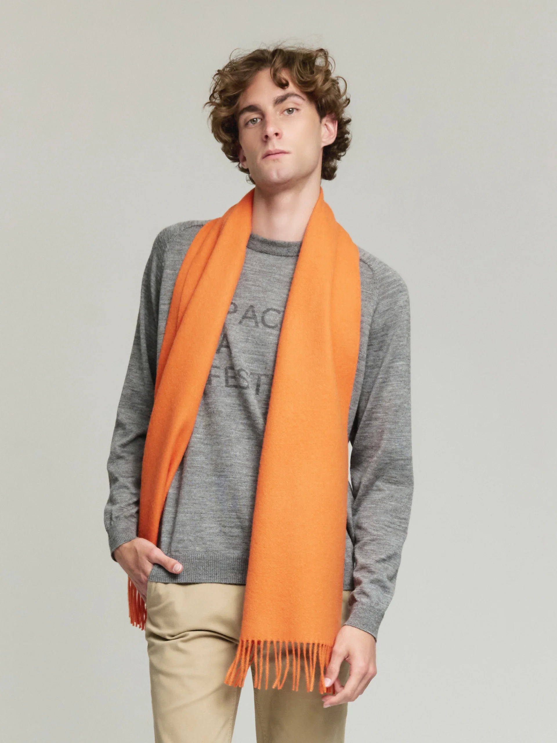 Adrian Scarf Baby Alpaca Color Orange - Image 4