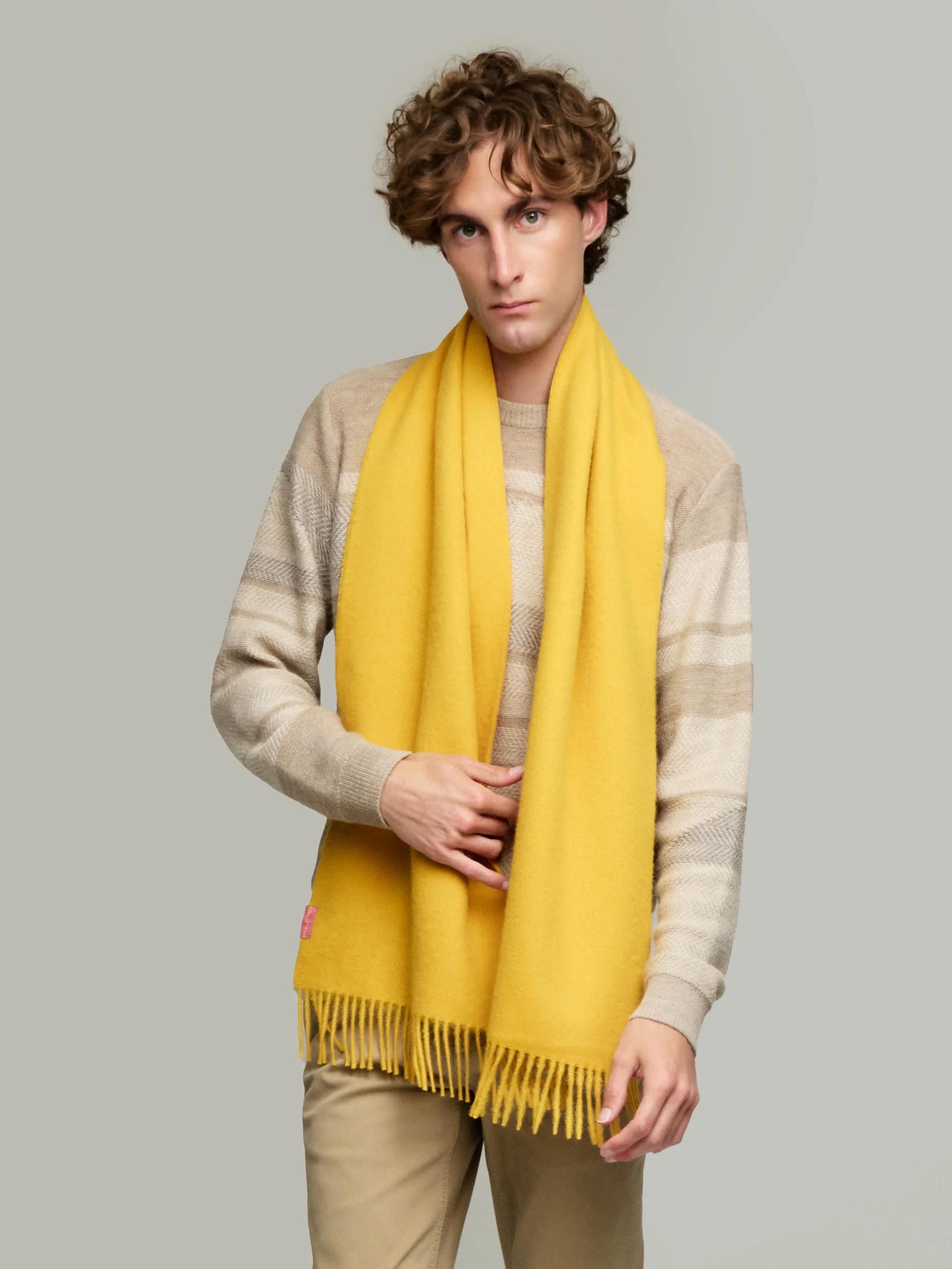 Adrian Scarf Baby Alpaca Color Yellow - Image 4