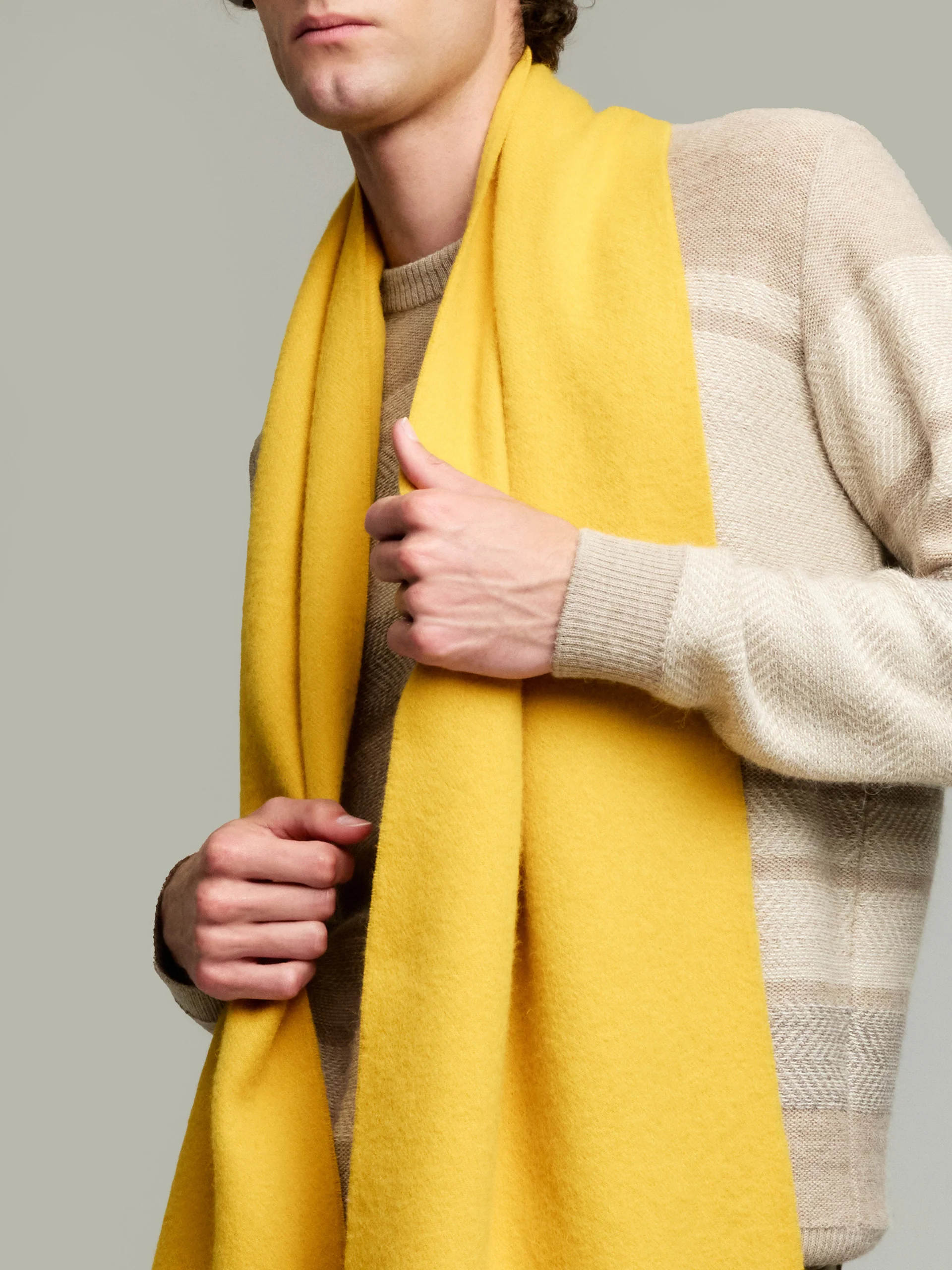 Adrian Scarf Baby Alpaca Color Yellow - Image 5