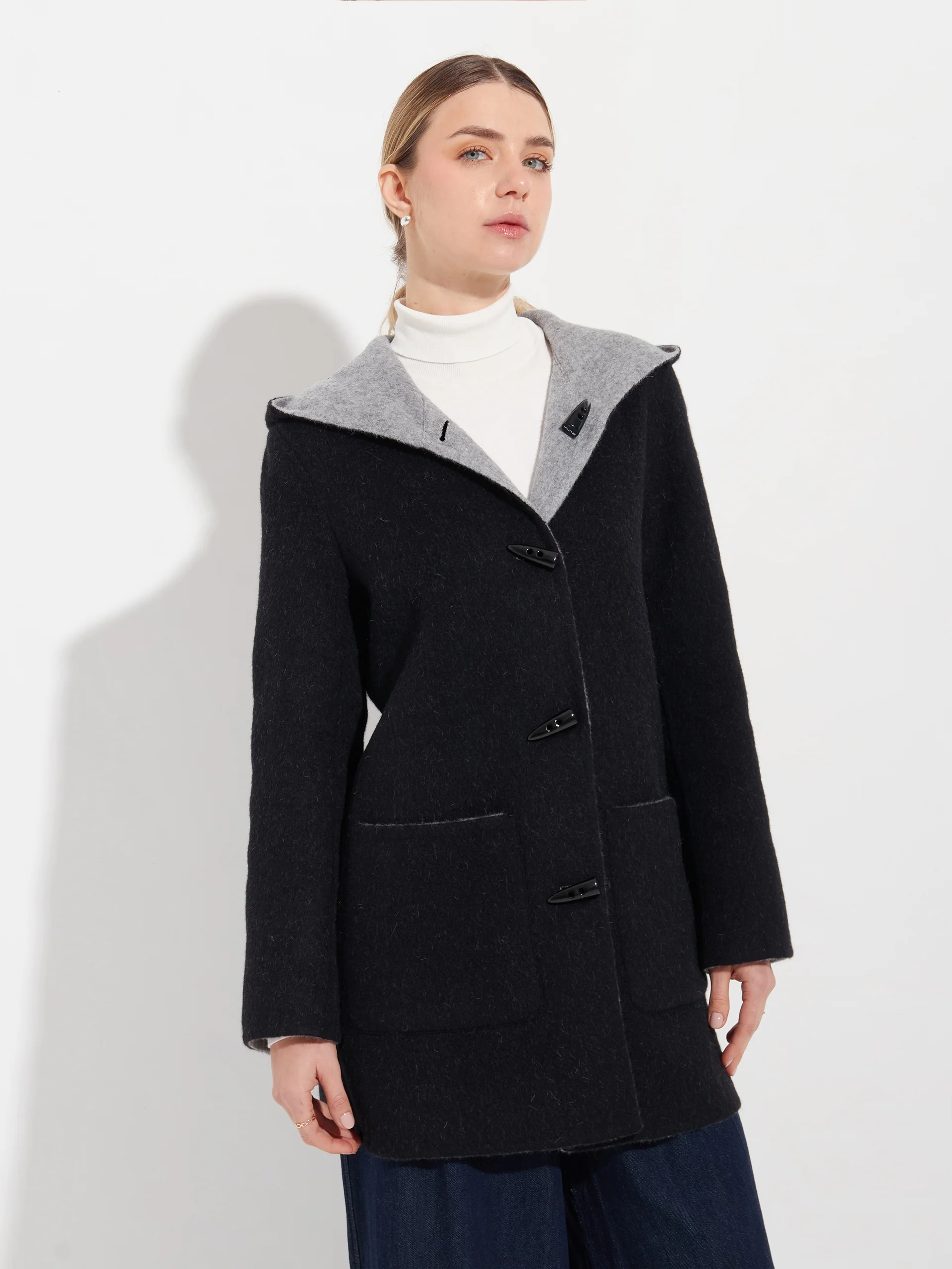 Alaia Coat Baby Alpaca Color Black - Image 3