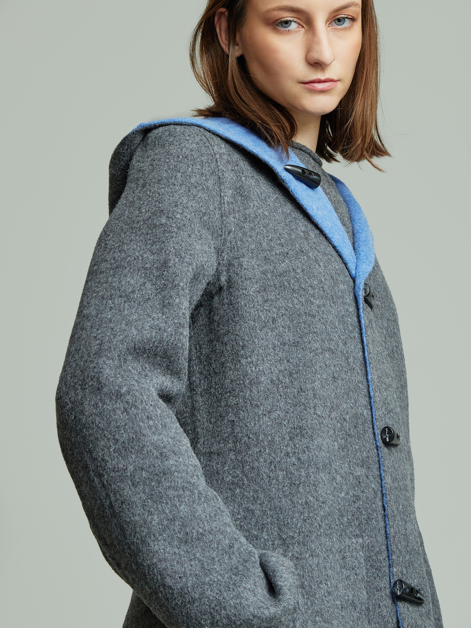 Alaia Coat Baby Alpaca Color Blue - Image 2