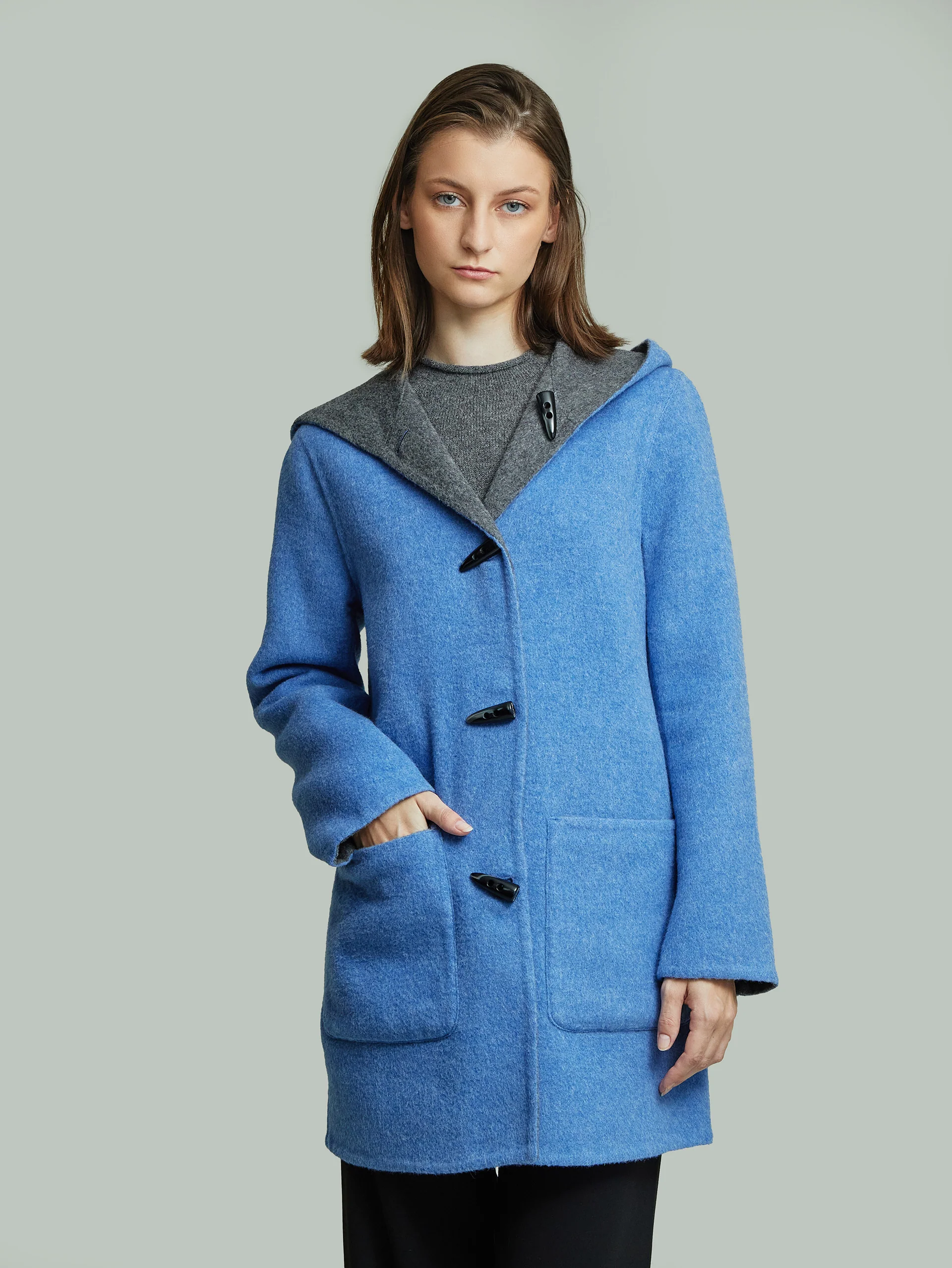 Alaia Coat Baby Alpaca Color Blue - Image 3
