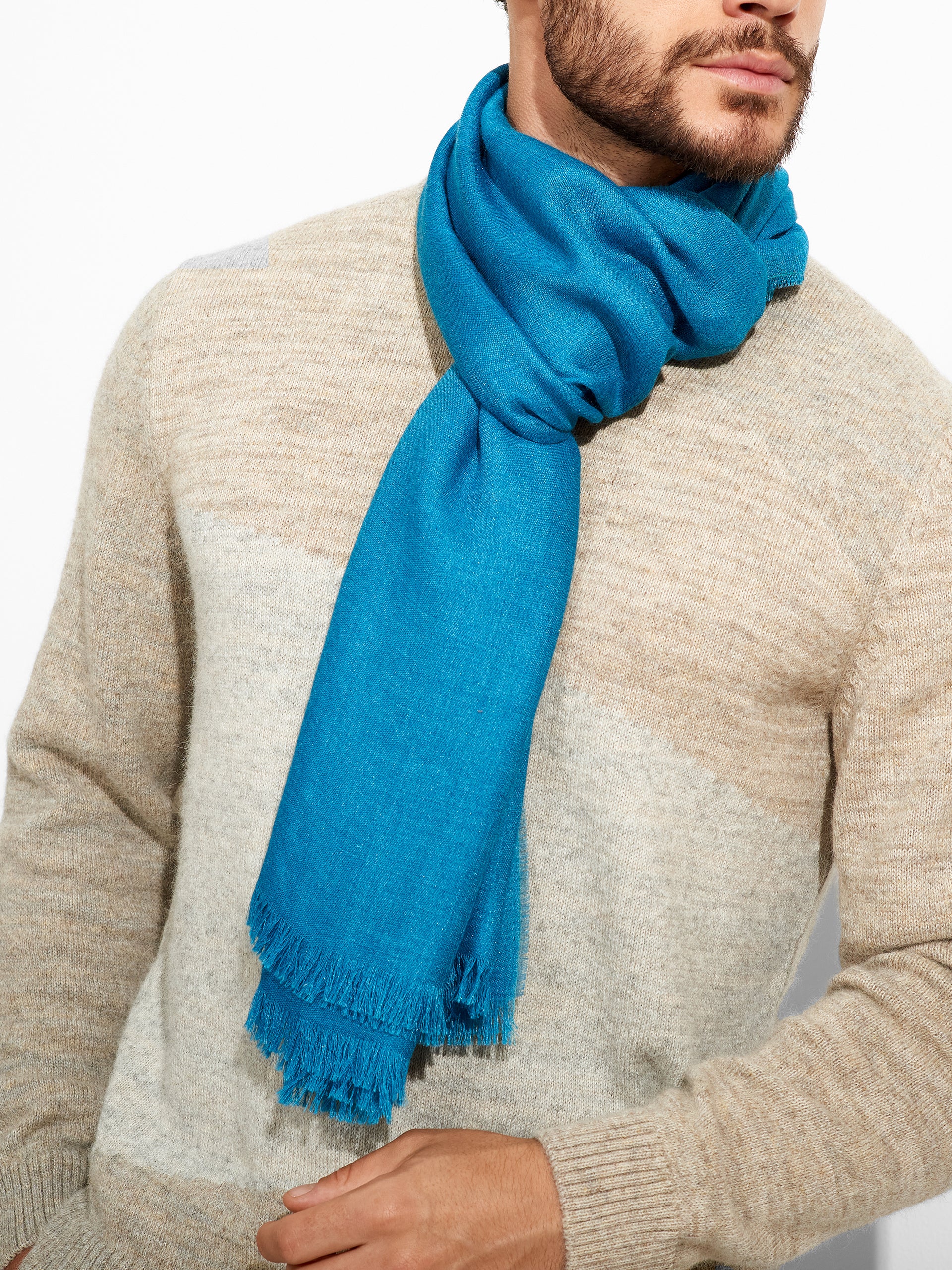 Amareto Shawl Baby Alpaca Color Blue - Image 5