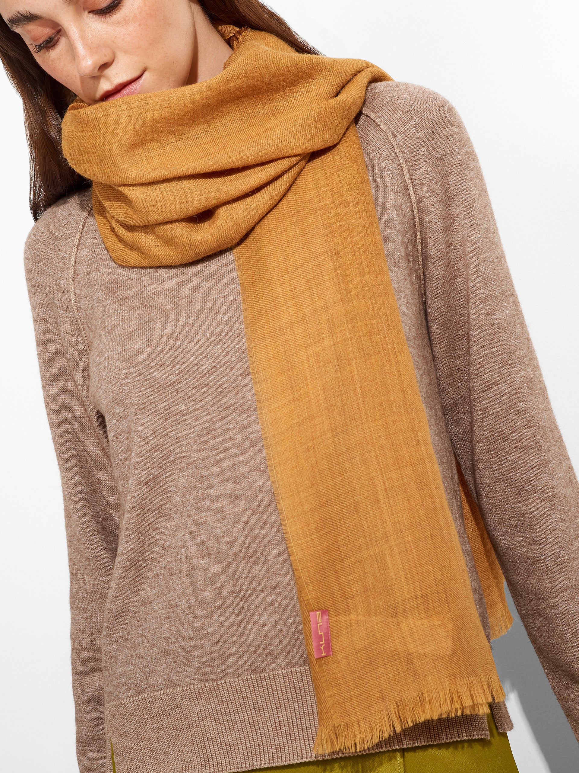 Amareto Shawl Baby Alpaca Color Yellow - Image 3