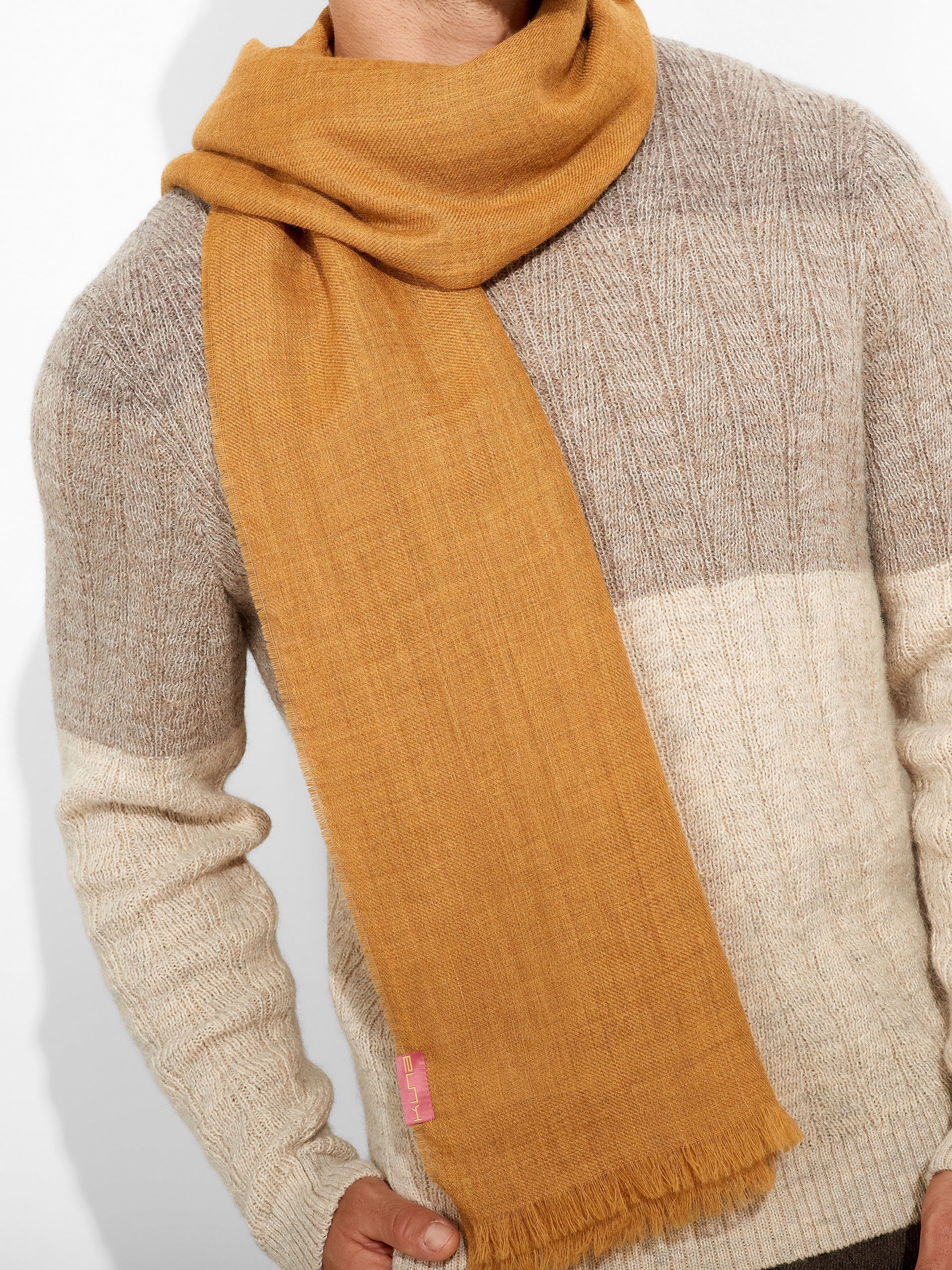 Amareto Shawl Baby Alpaca Color Yellow - Image 5