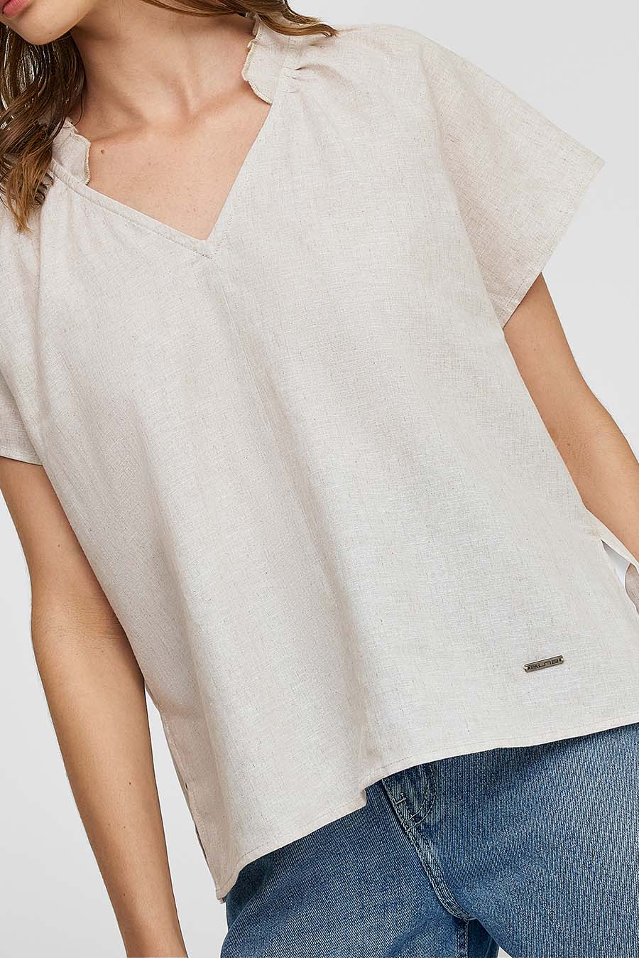 Wonka Blouse Line Color Beige - Image 5