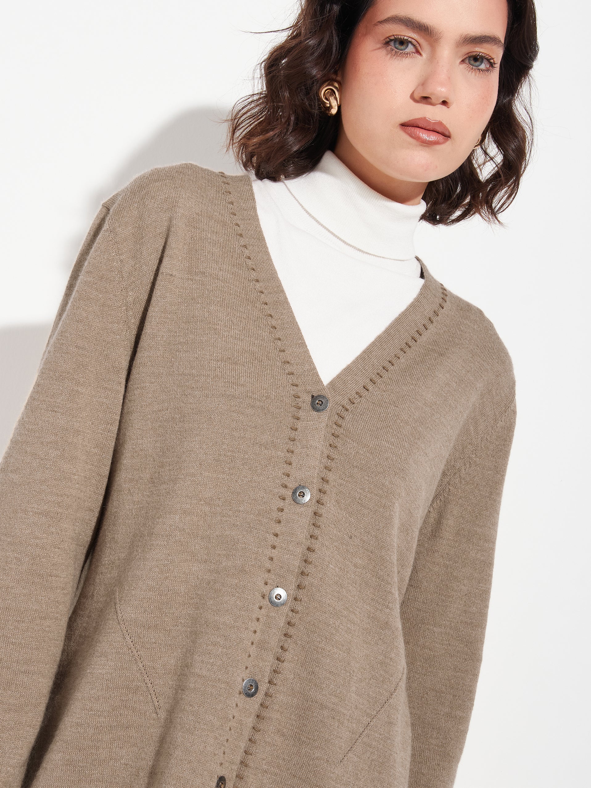 Brenda Card Cardigan Baby Alpaca Color Brown - Image 5