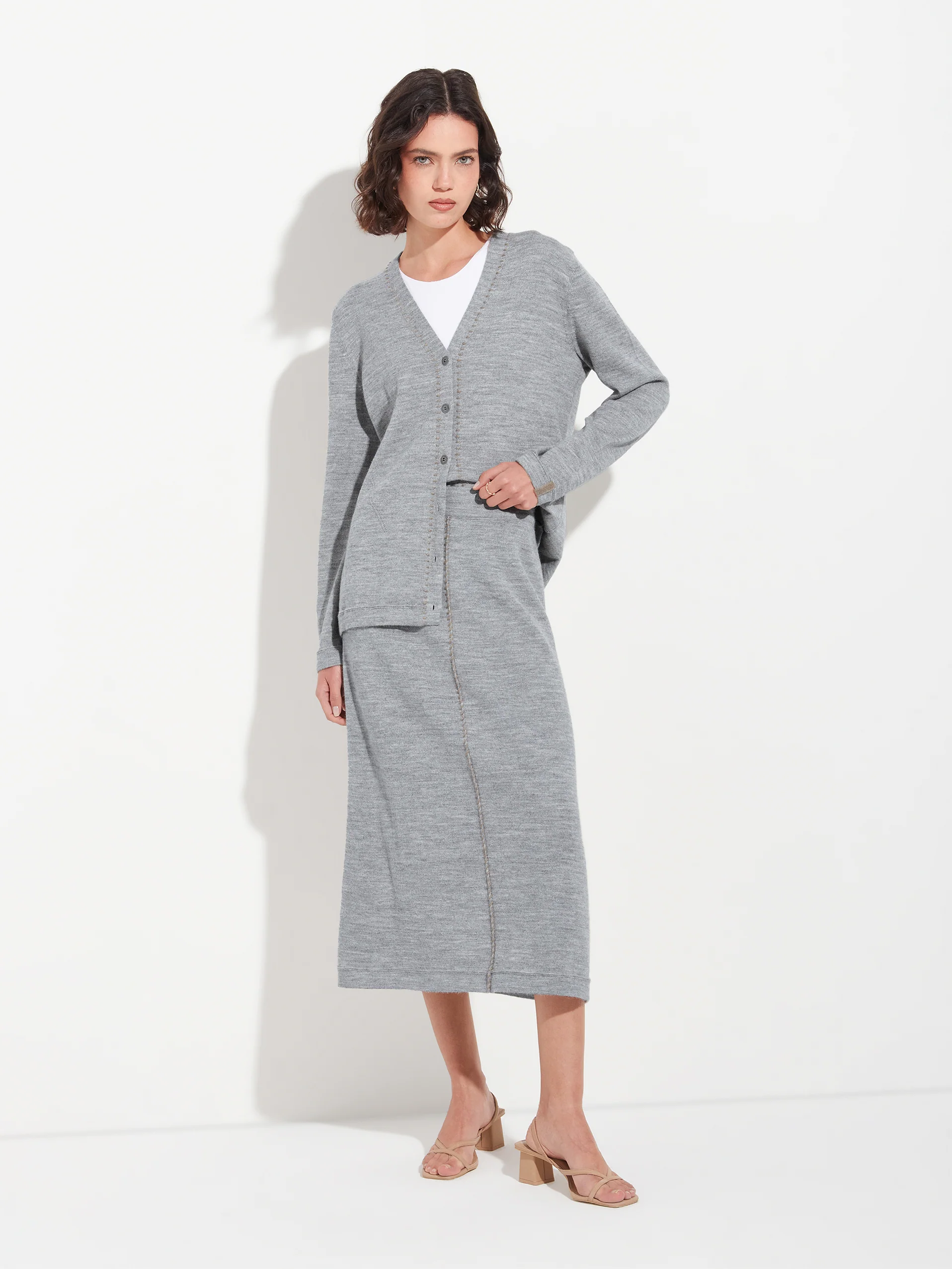 Brenda Card Cardigan Baby Alpaca Color Grey - Image 4