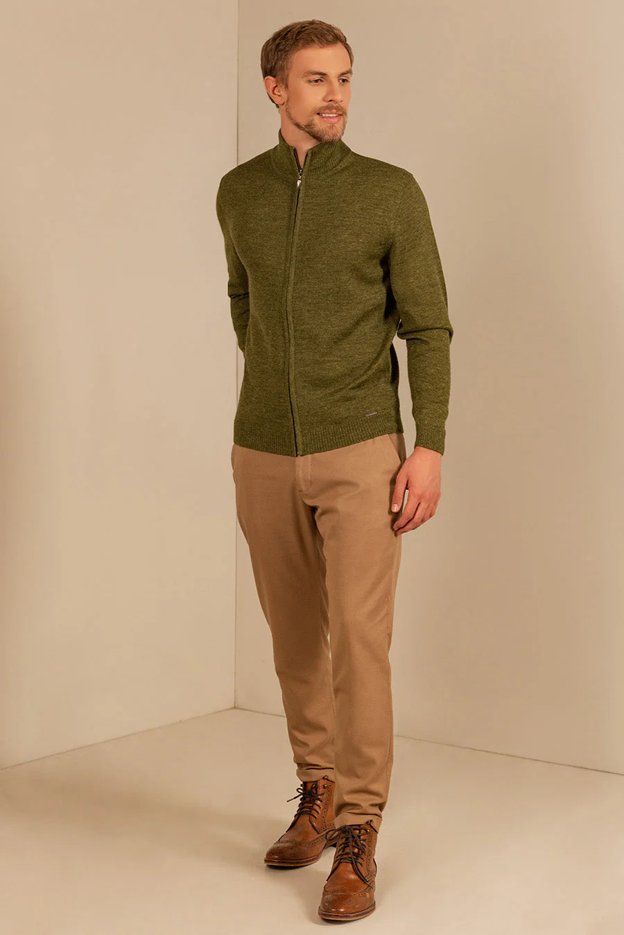Andreas Cardigan Baby Alpaca Color Avocado - Image 3