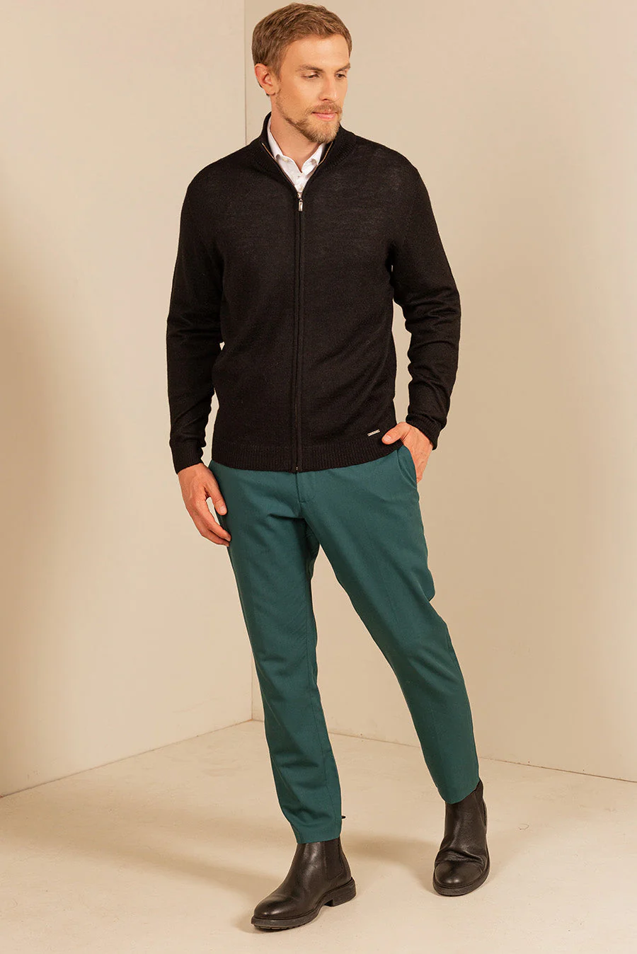 Andreas Cardigan Baby Alpaca Color Black - Image 3