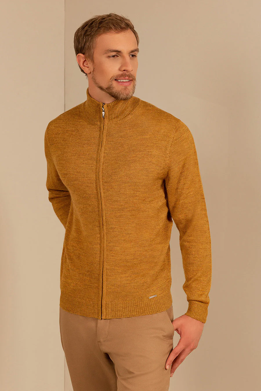 Andreas Cardigan Baby Alpaca Color Senape