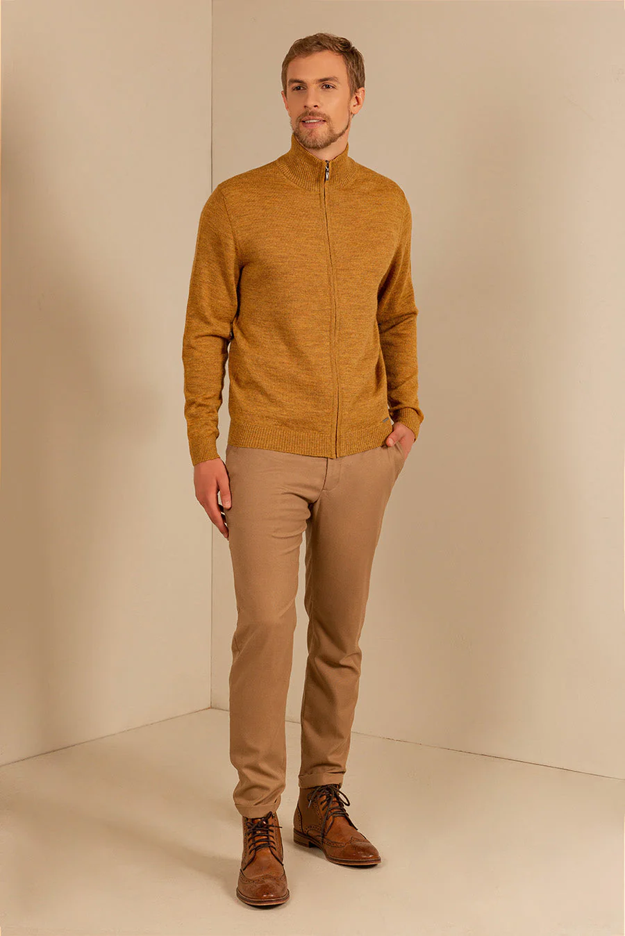 Andreas Cardigan Baby Alpaca Color Senape - Image 3