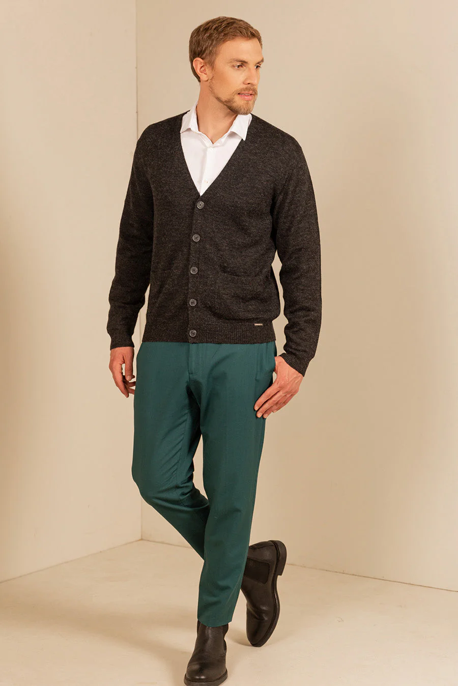 Antony Cardigan Baby Alpaca Color Antracite - Image 3