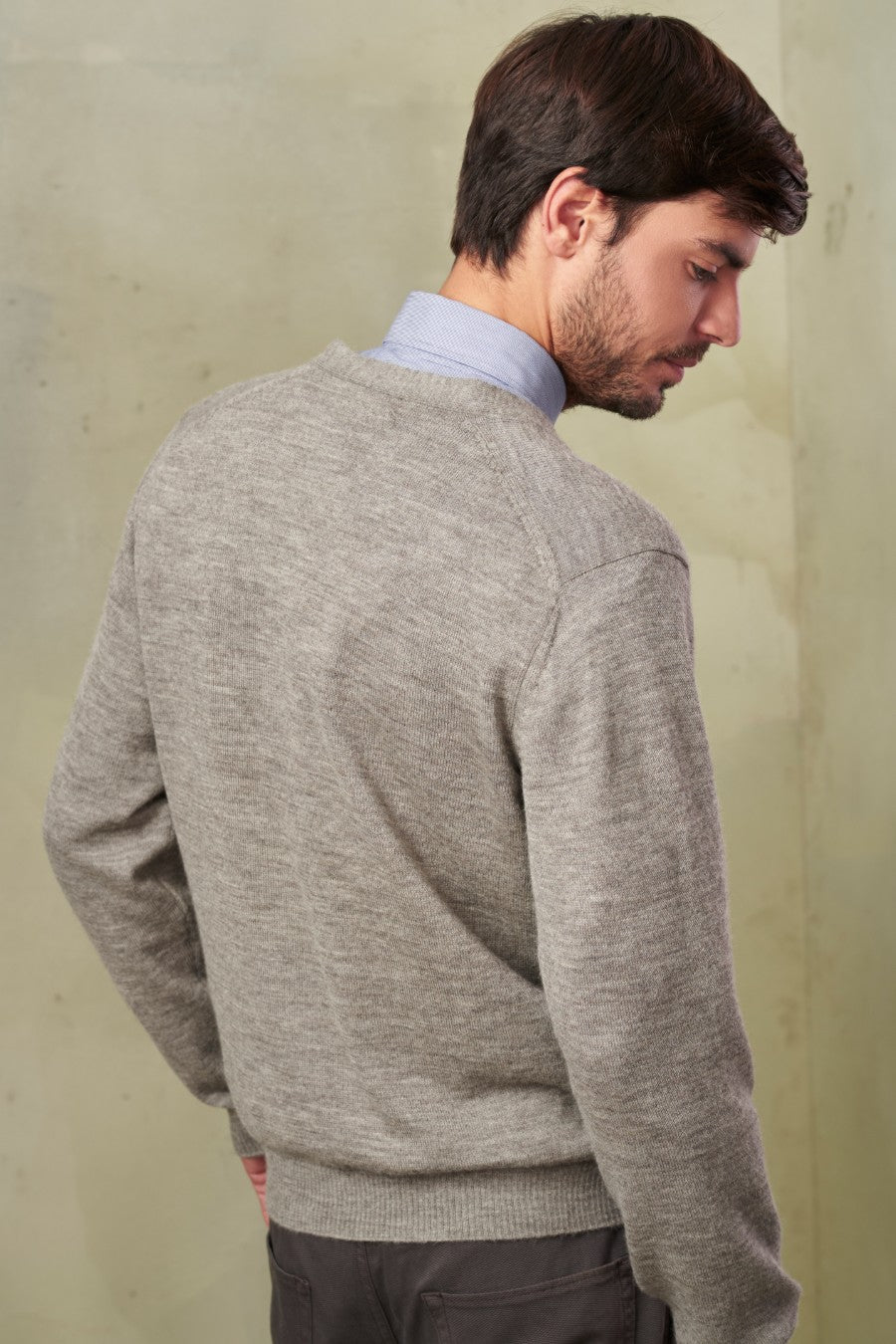 Antony Cardigan Baby Alpaca Color Grigio - Image 2