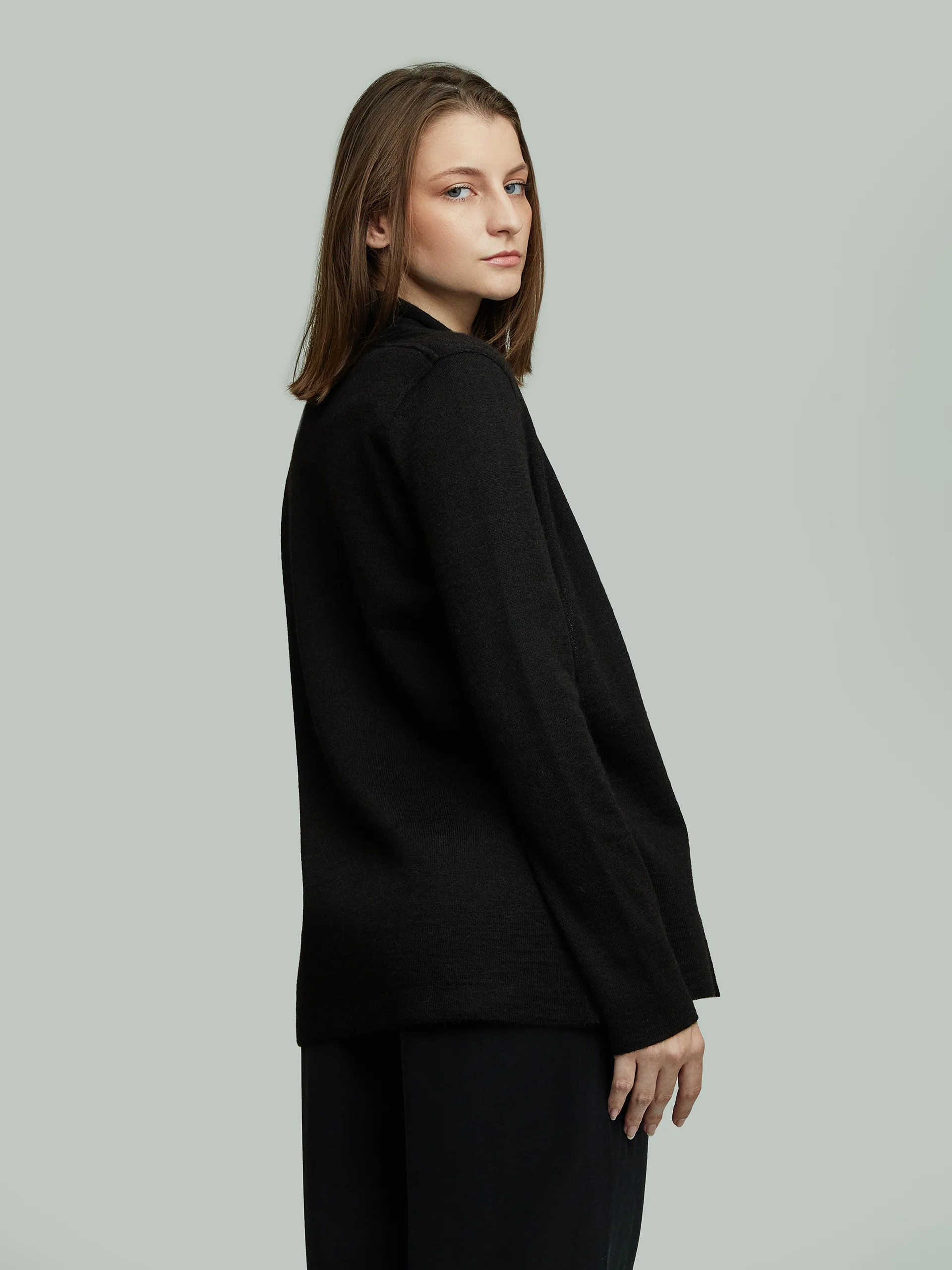 Bora Cardigan Baby Alpaca Black Color Black - Image 3