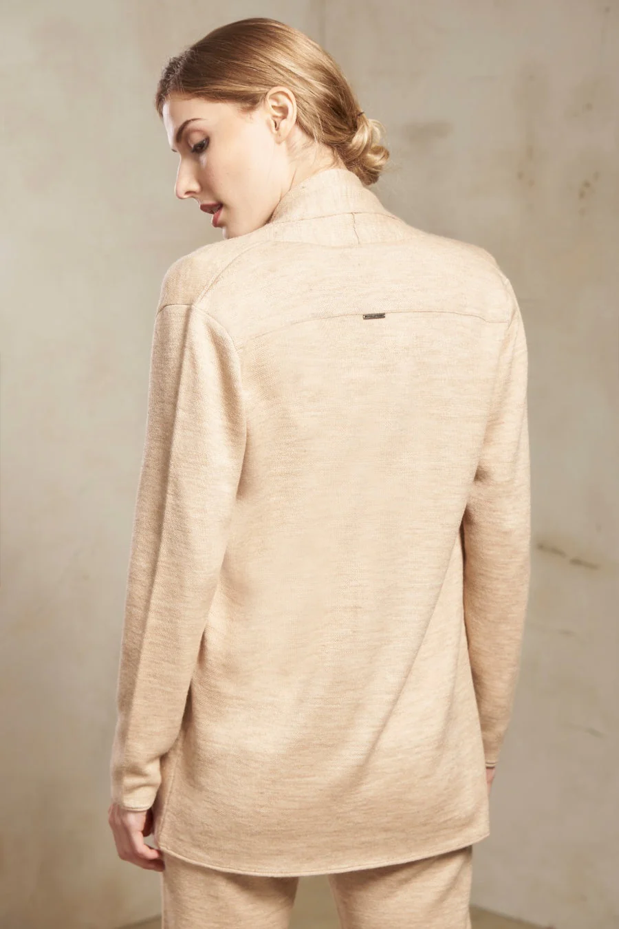 Ramblas Cardigan Cotton & Baby Alpaca Color Beige - Image 3