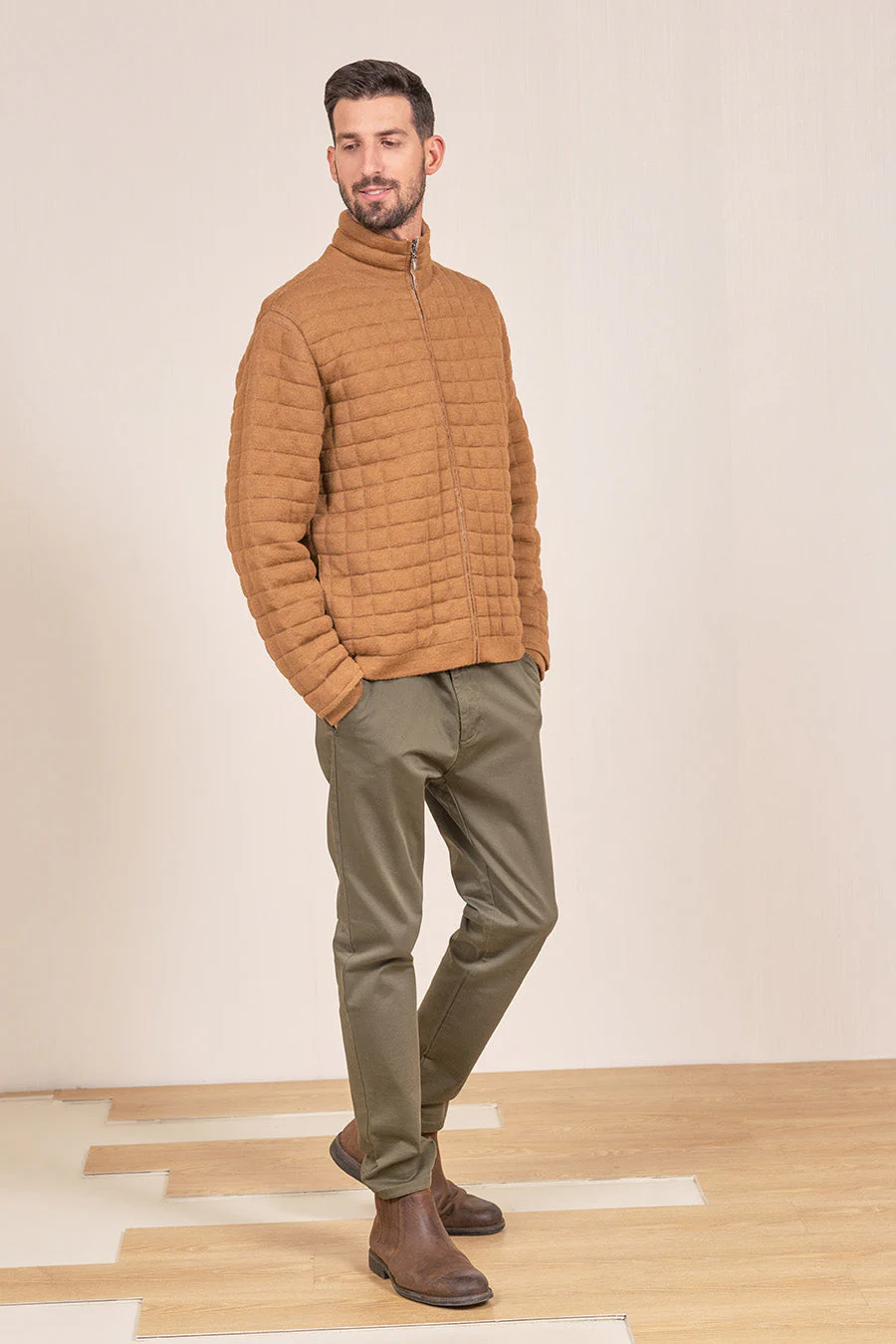 Usain Cardigan Baby Alpaca & Cotton Color Vicuna - Image 3