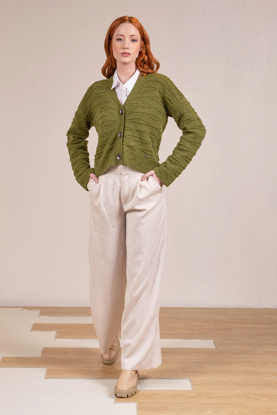 Valery Cardigan Baby Alpaca Color Avocado - Image 3