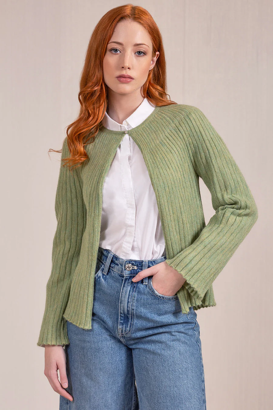 Vanda Cardigan Baby Alpaca Color Leaf