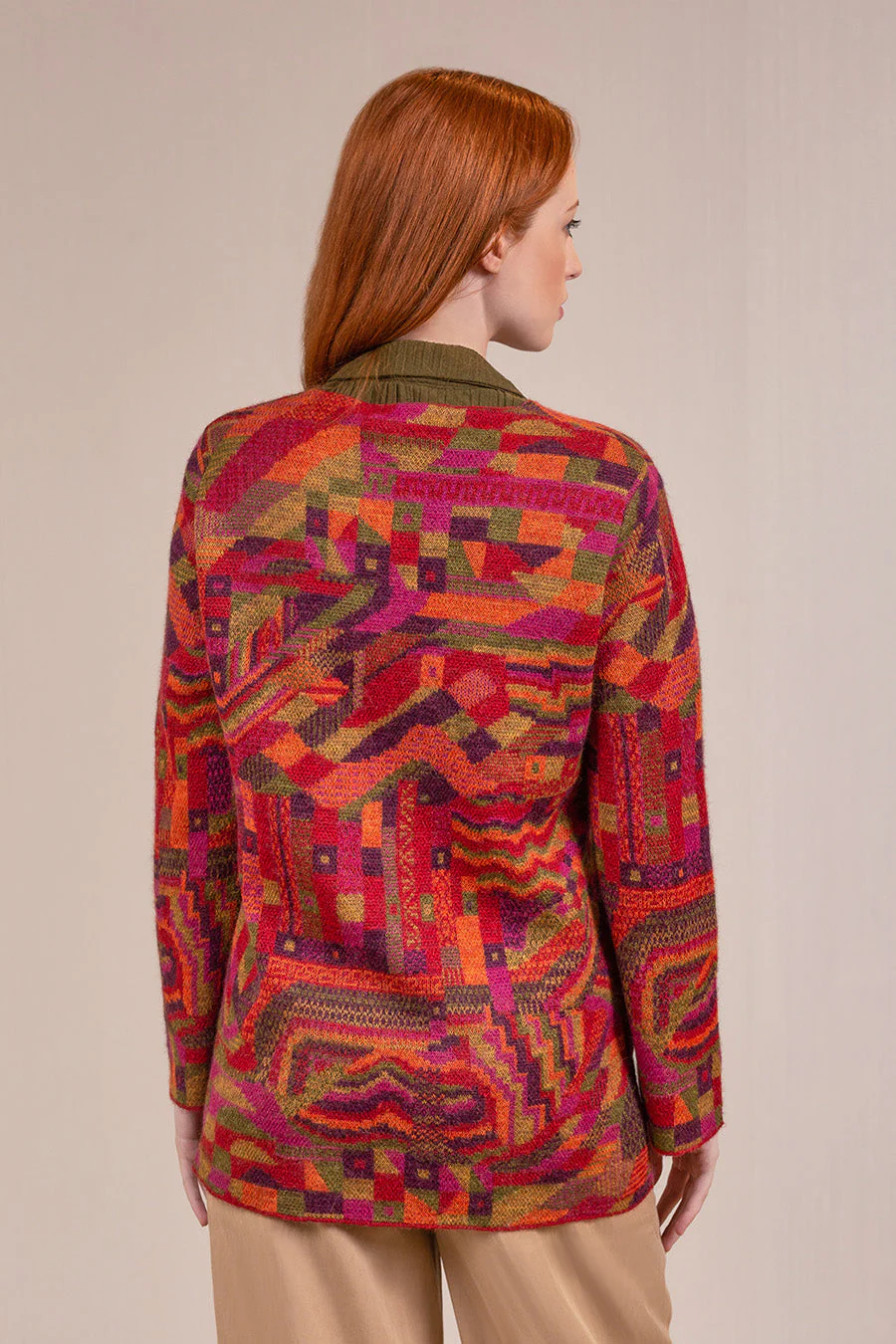 Vesubio Cardigan Baby Alpaca Color Rosso - Image 2